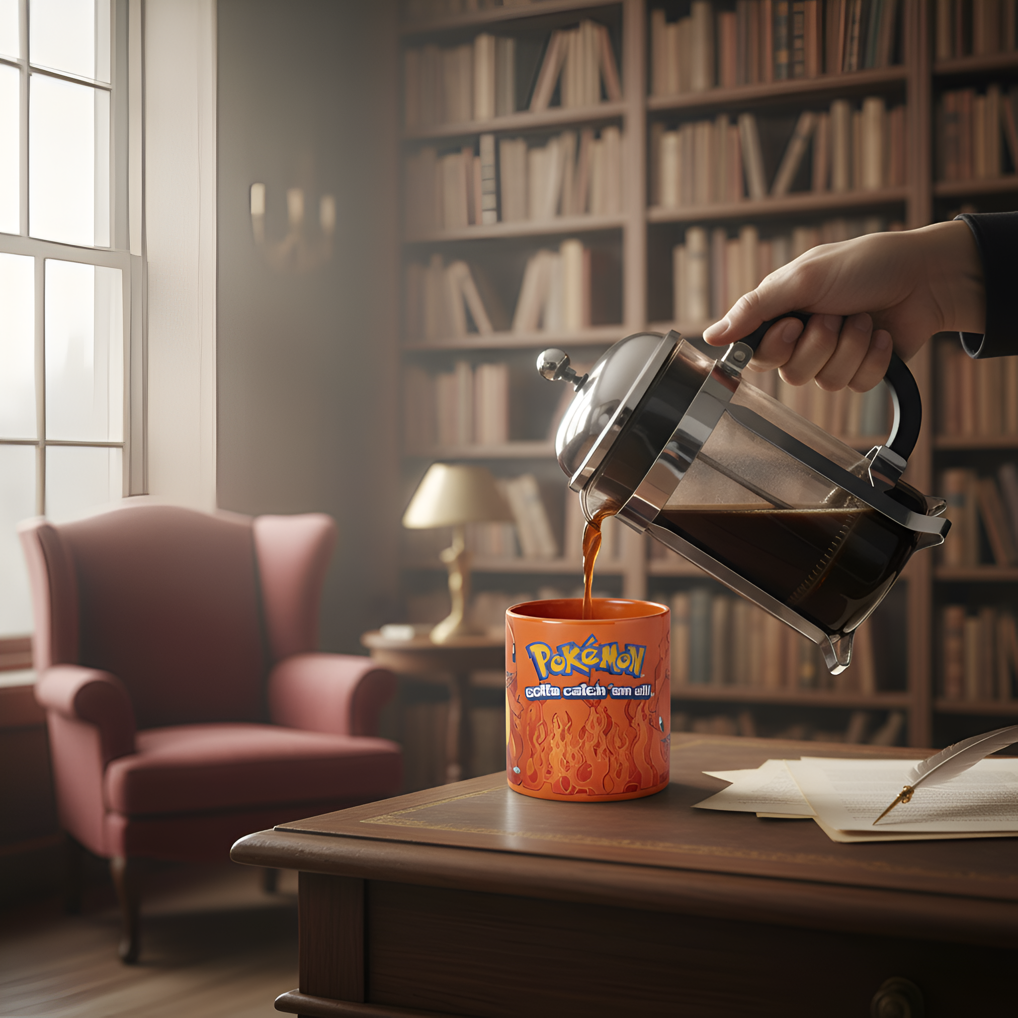 Pokémon Charmander 20oz Foil Print Ceramic Mug Orange Coffee Cup