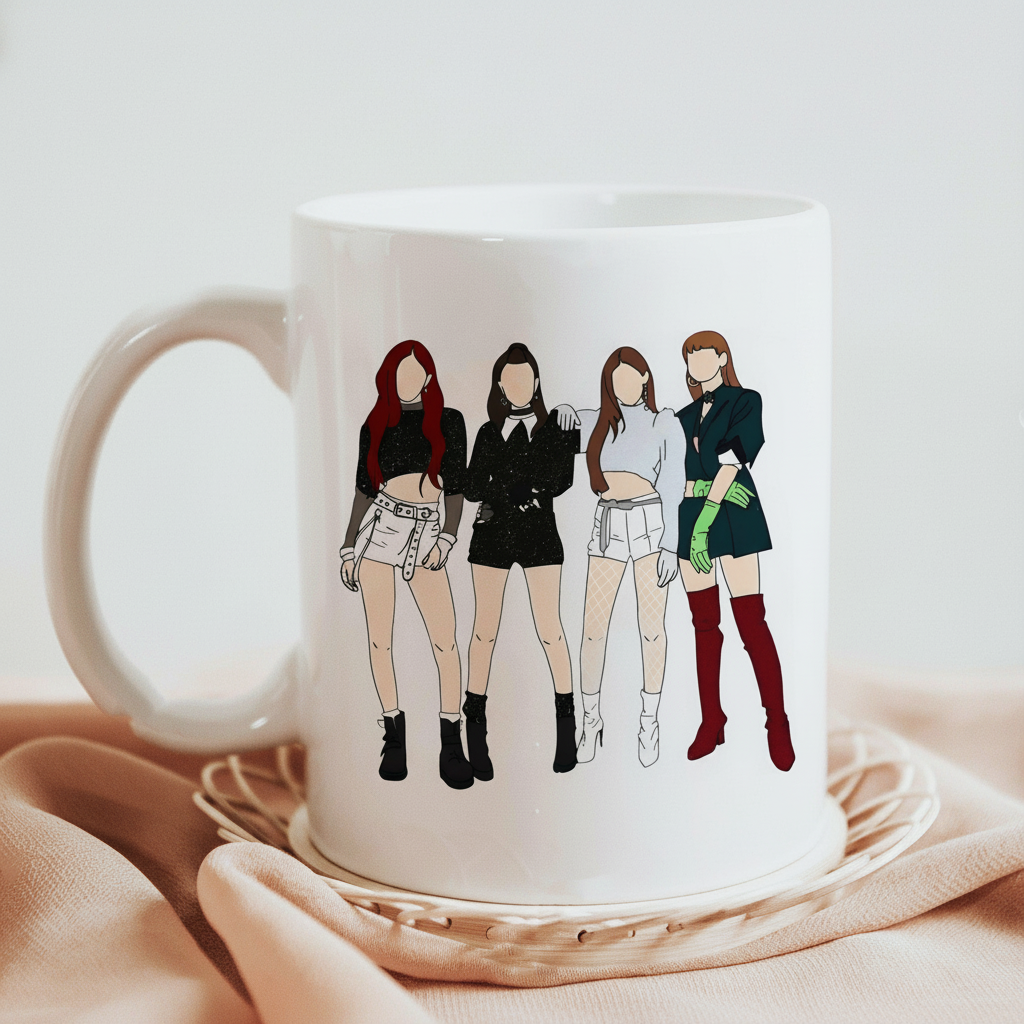 Blackpink Kpop Faceless Illustration Ceramic Mug