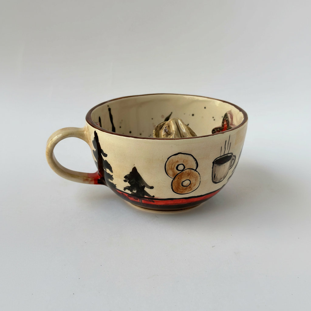 Handmade Ceramic Character Coffee Drinking Mug