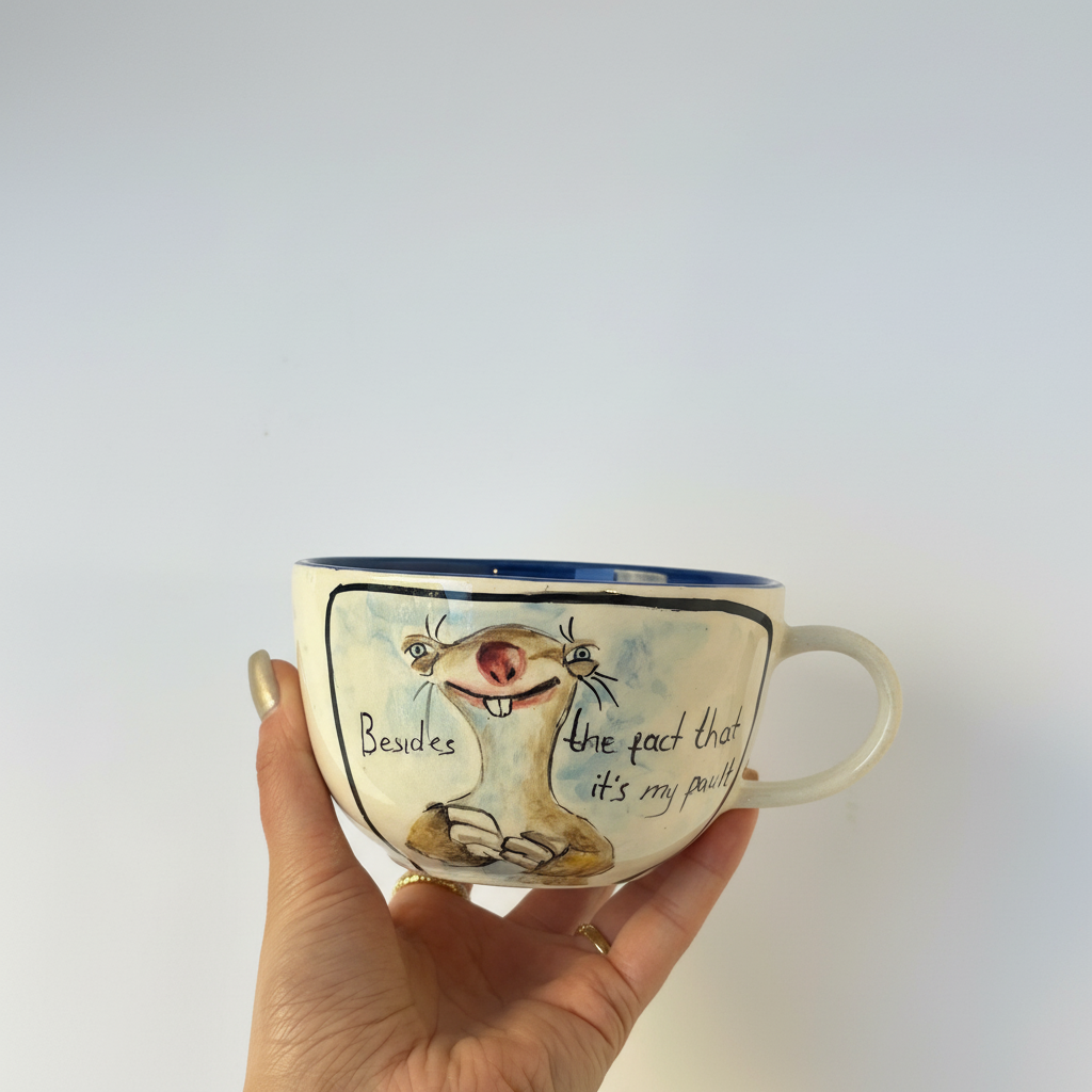 Handmade Ceramic Coffee Cup With Glossy Glaze