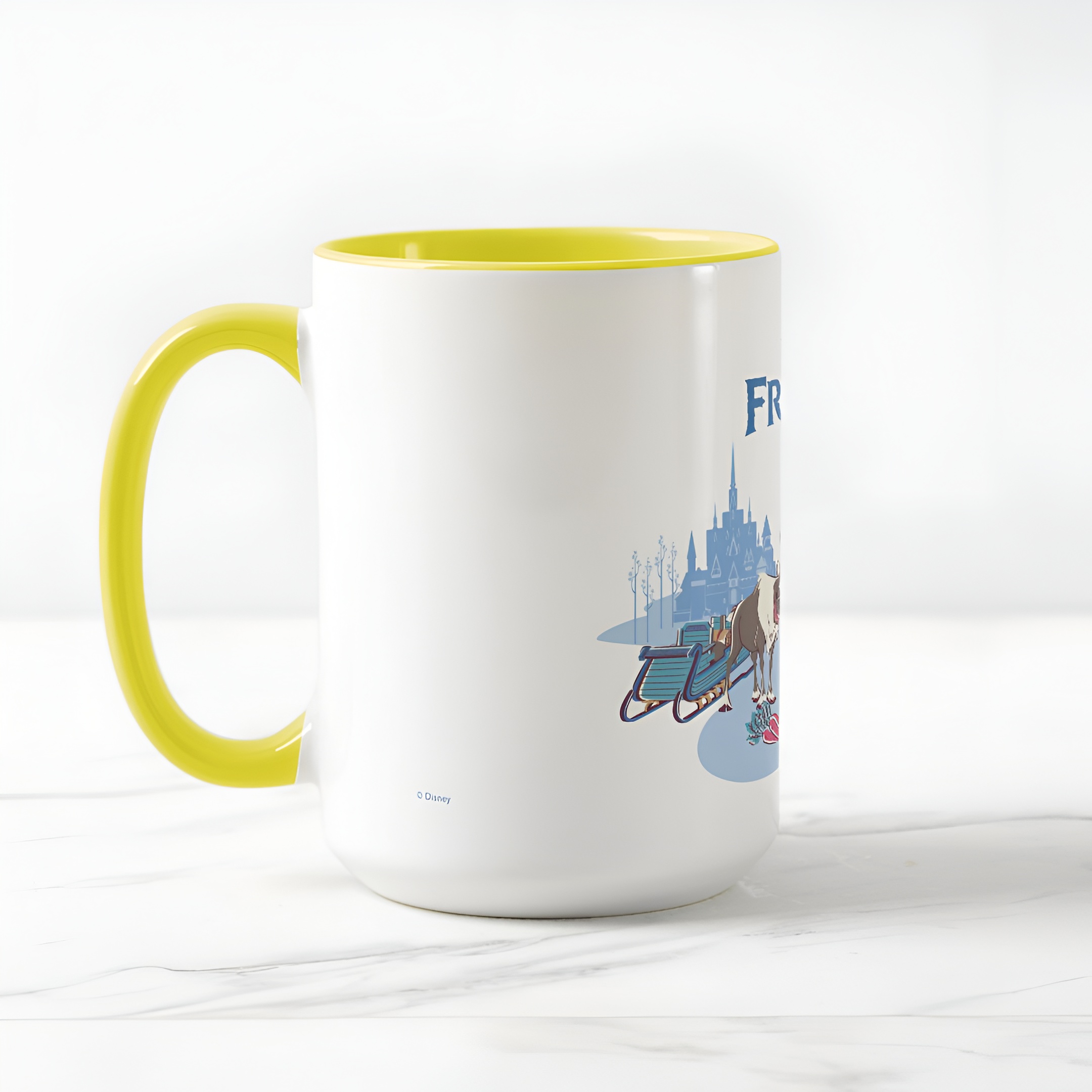 Frozen Blue Pastel Two-Tone Mug Sven Anna Elsa Olaf Ceramic Coffee Cup