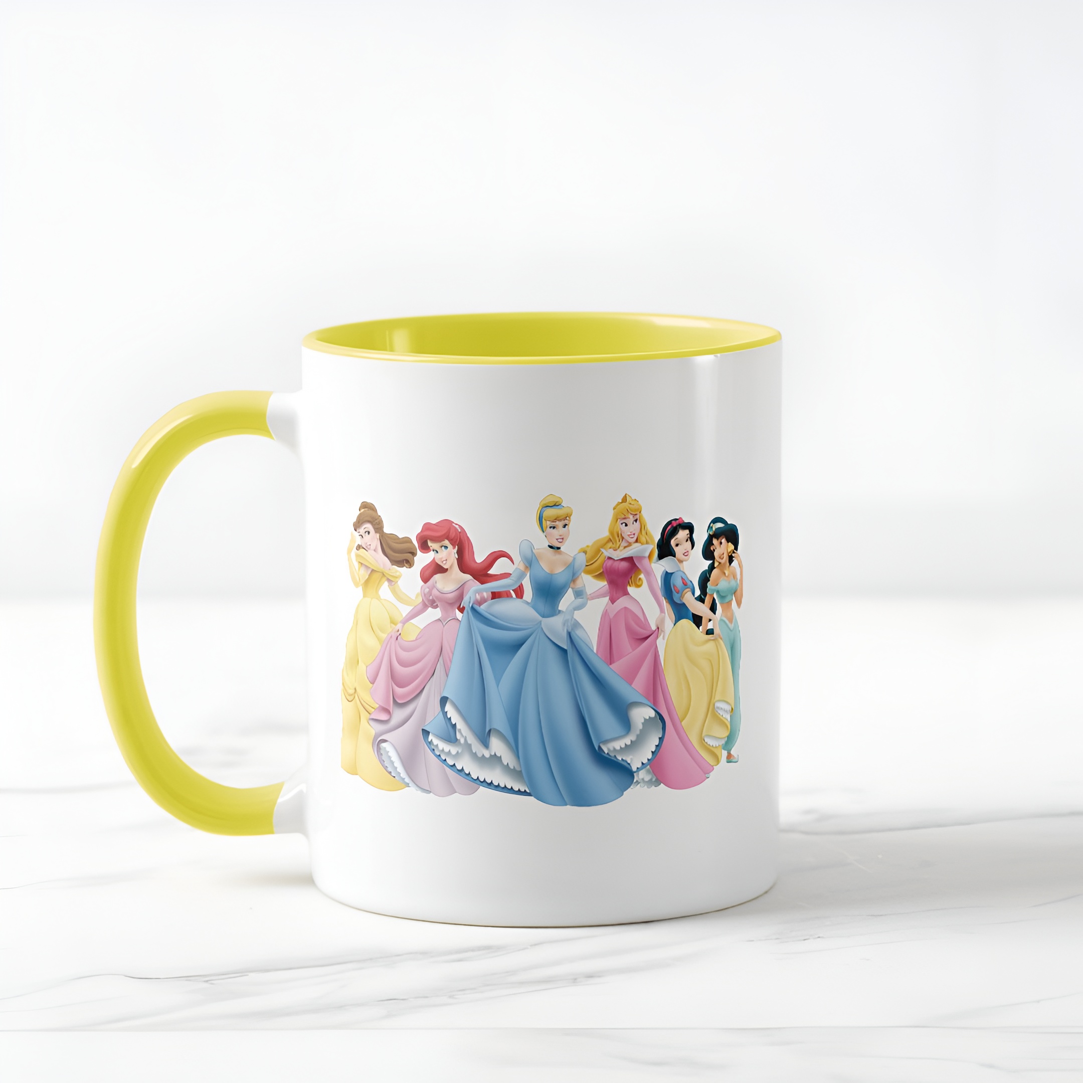 Two-Tone Princess Mug Holding Dresses Out Coffee Cup for Girls