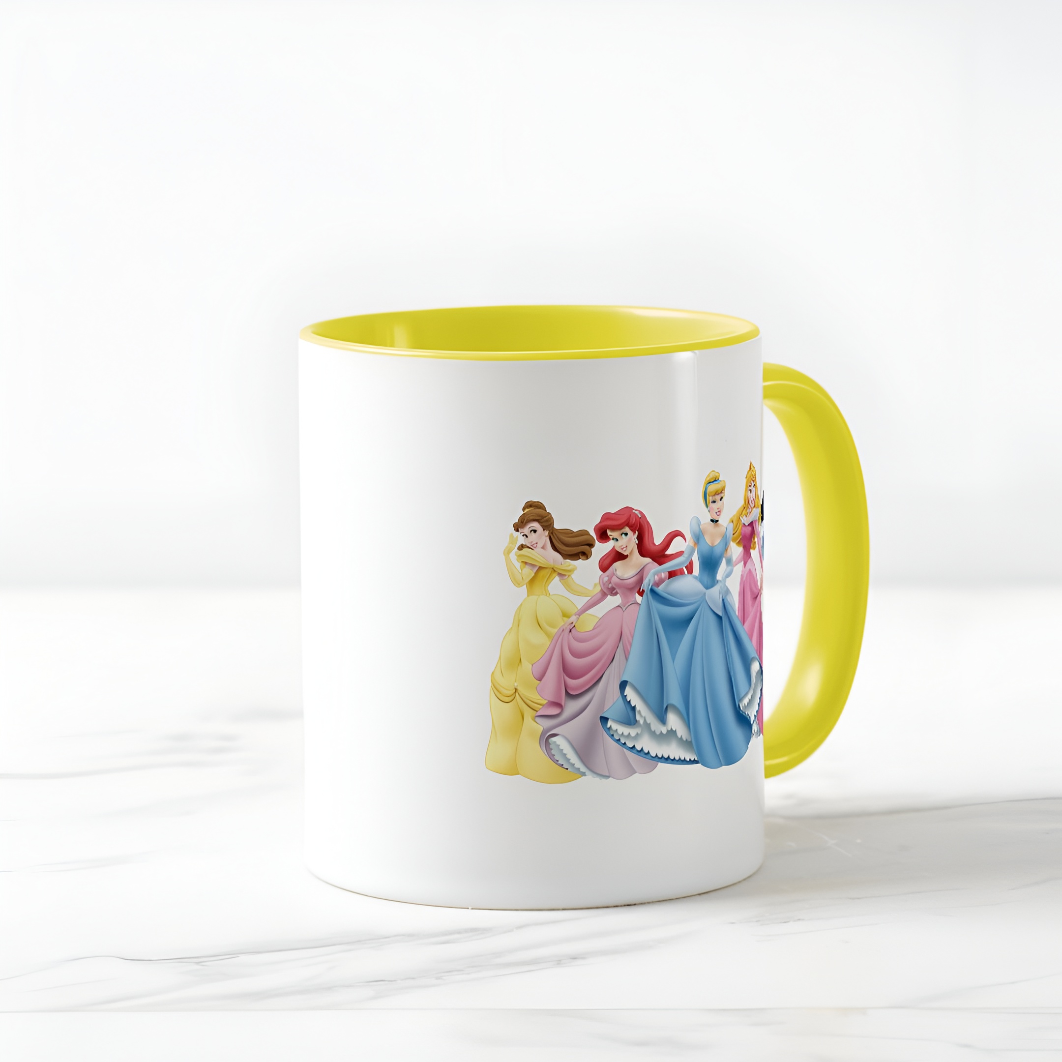 Two-Tone Princess Mug Holding Dresses Out Coffee Cup for Girls