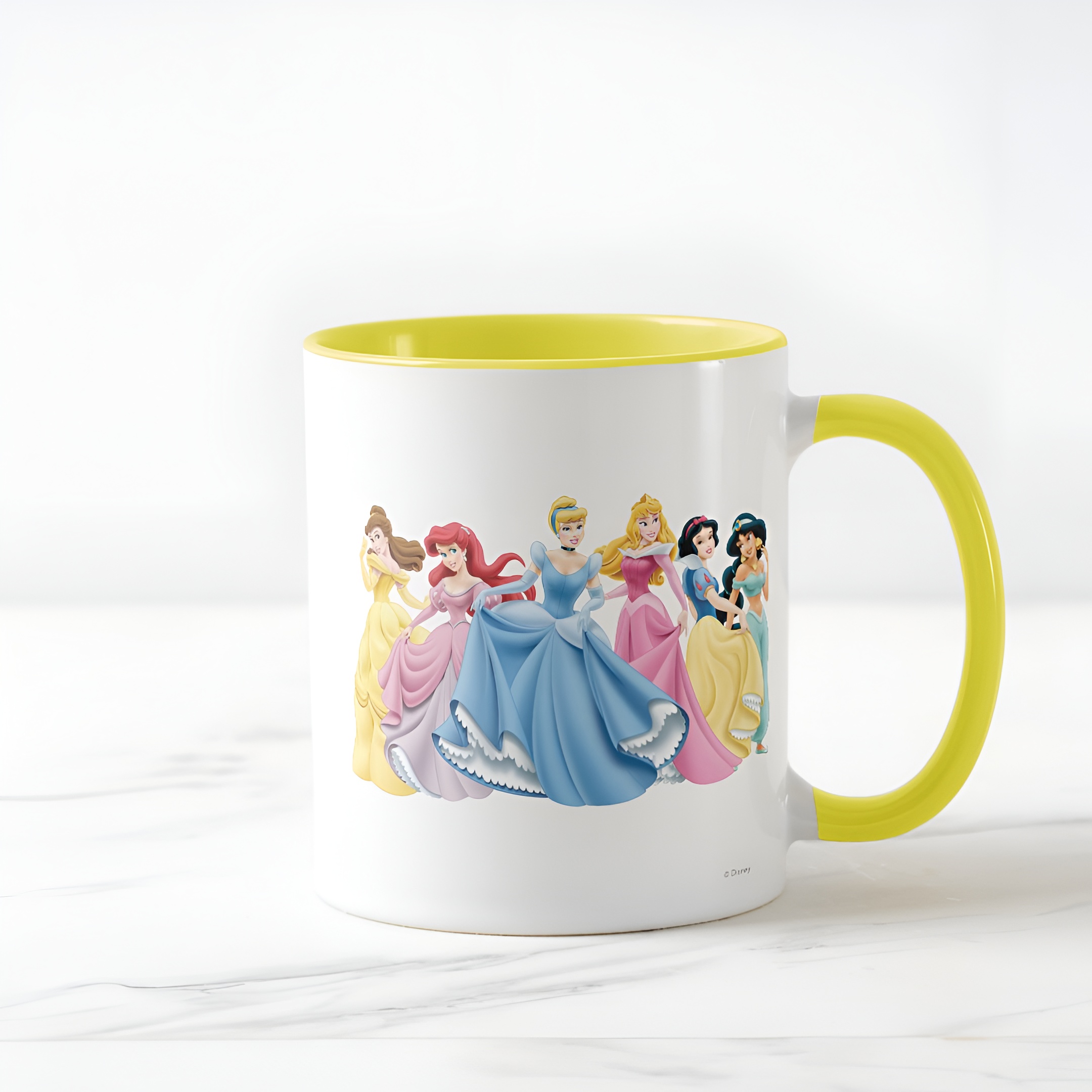 Two-Tone Princess Mug Holding Dresses Out Coffee Cup for Girls