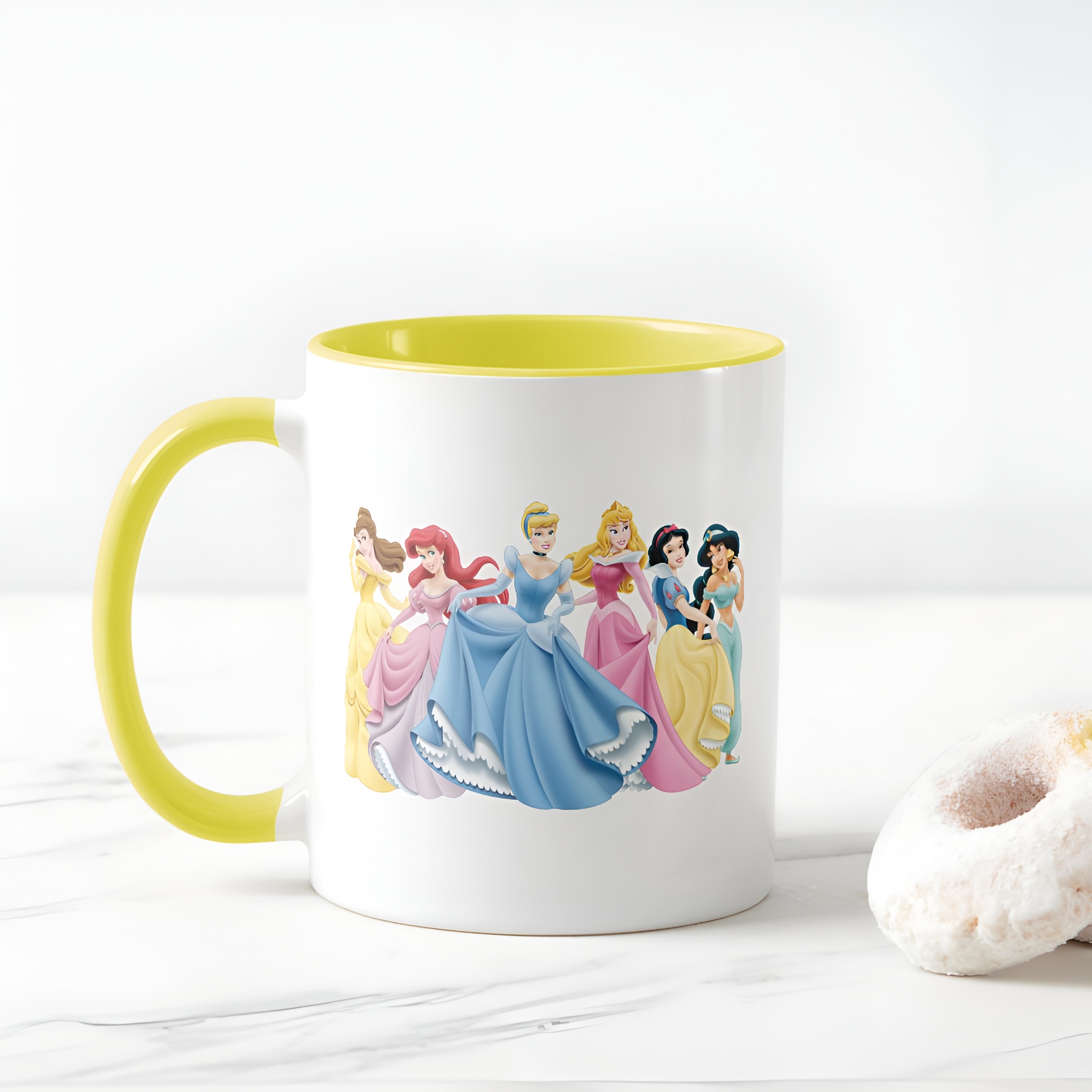 Two-Tone Princess Mug Holding Dresses Out Coffee Cup for Girls