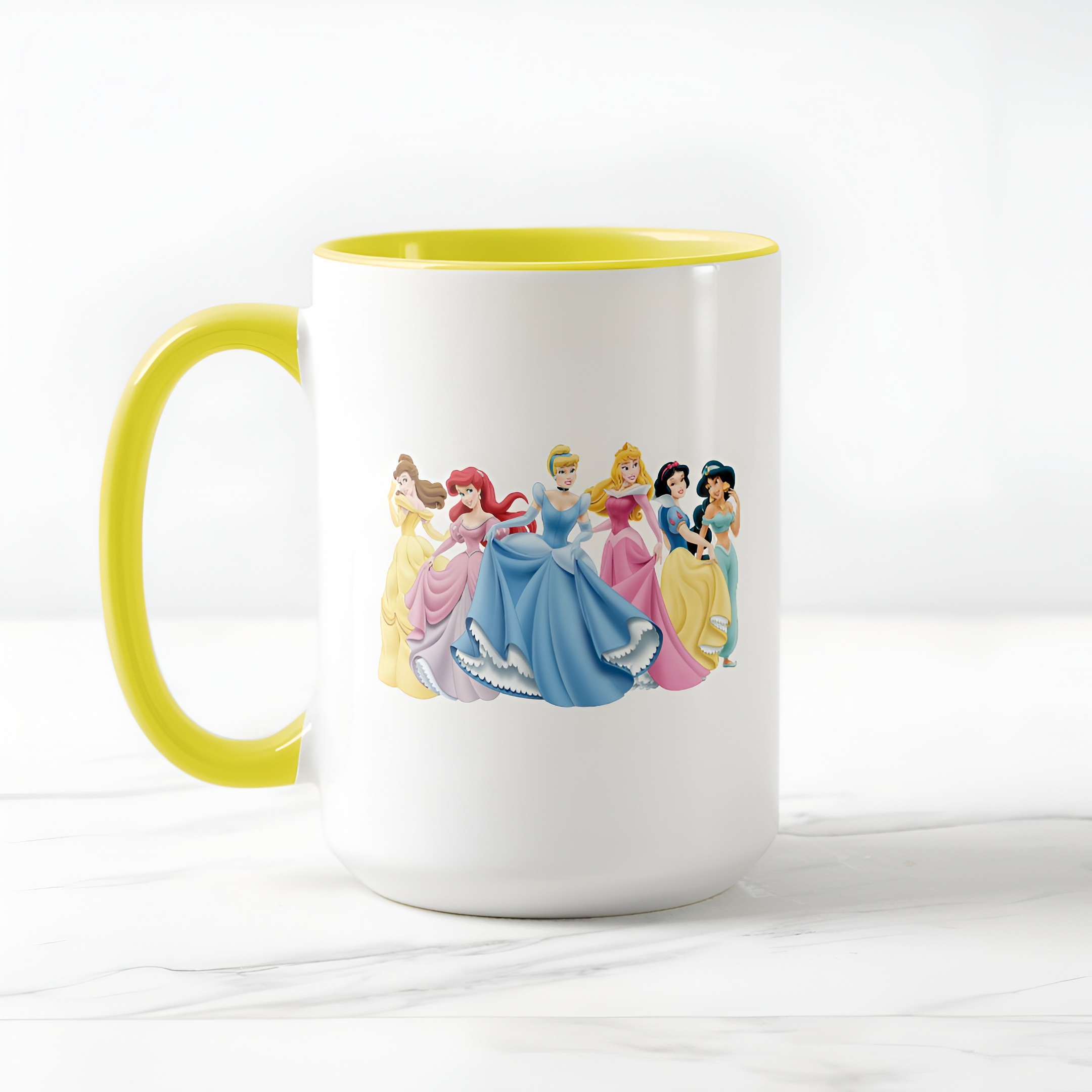 Two-Tone Princess Mug Holding Dresses Out Coffee Cup for Girls