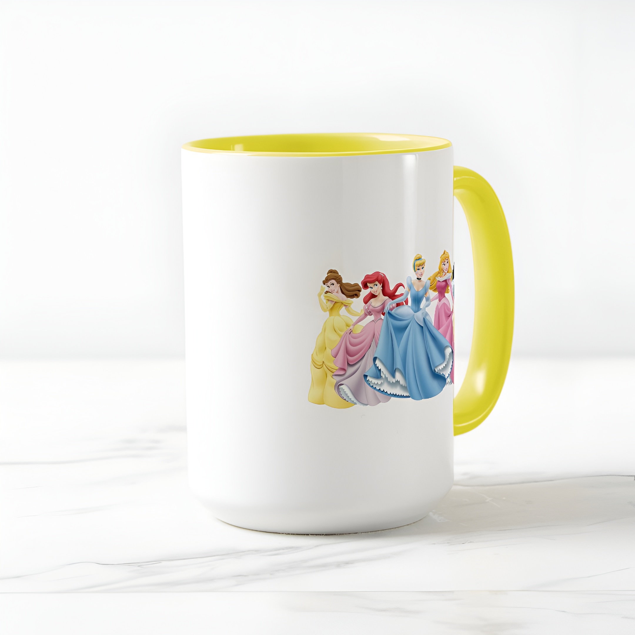 Two-Tone Princess Mug Holding Dresses Out Coffee Cup for Girls