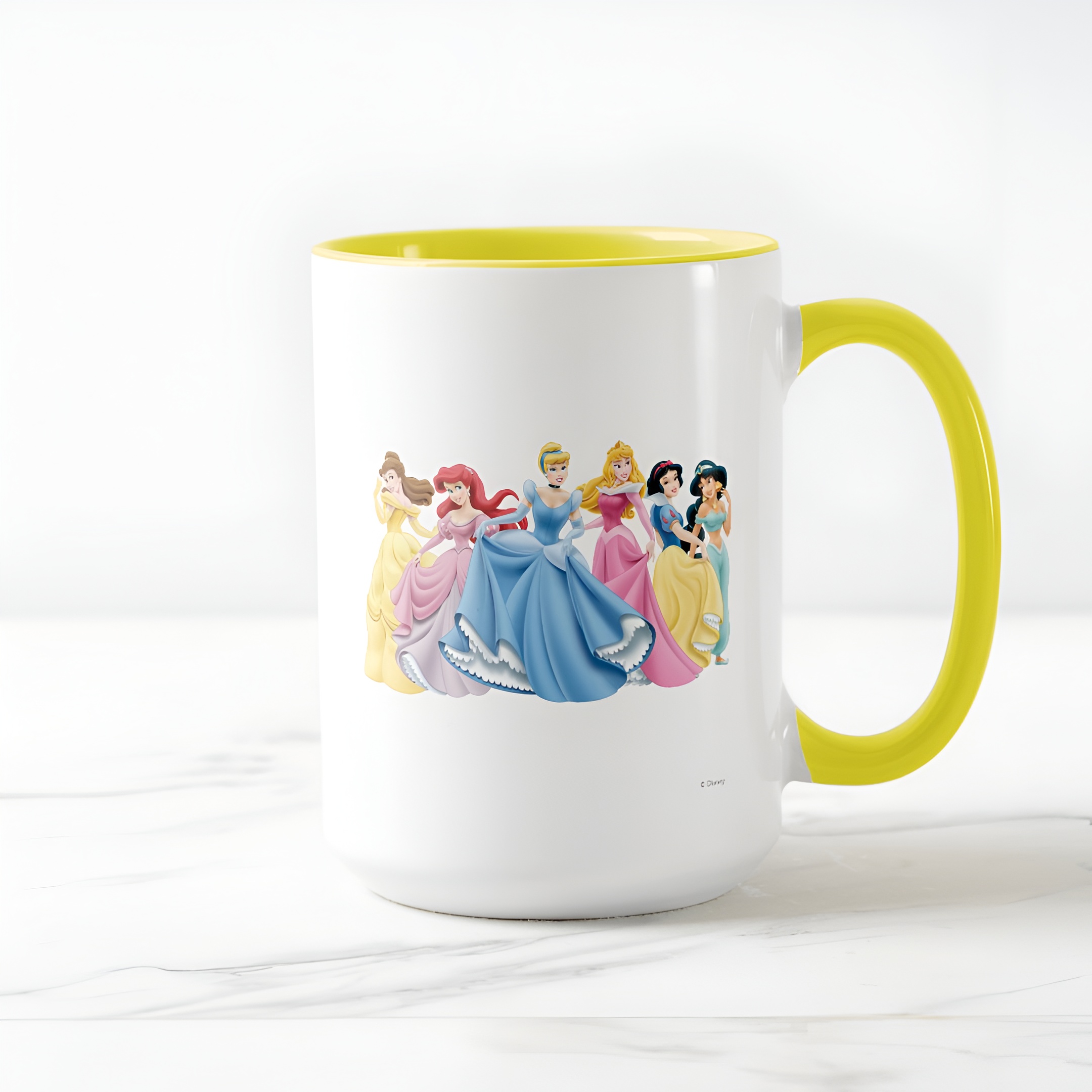 Two-Tone Princess Mug Holding Dresses Out Coffee Cup for Girls