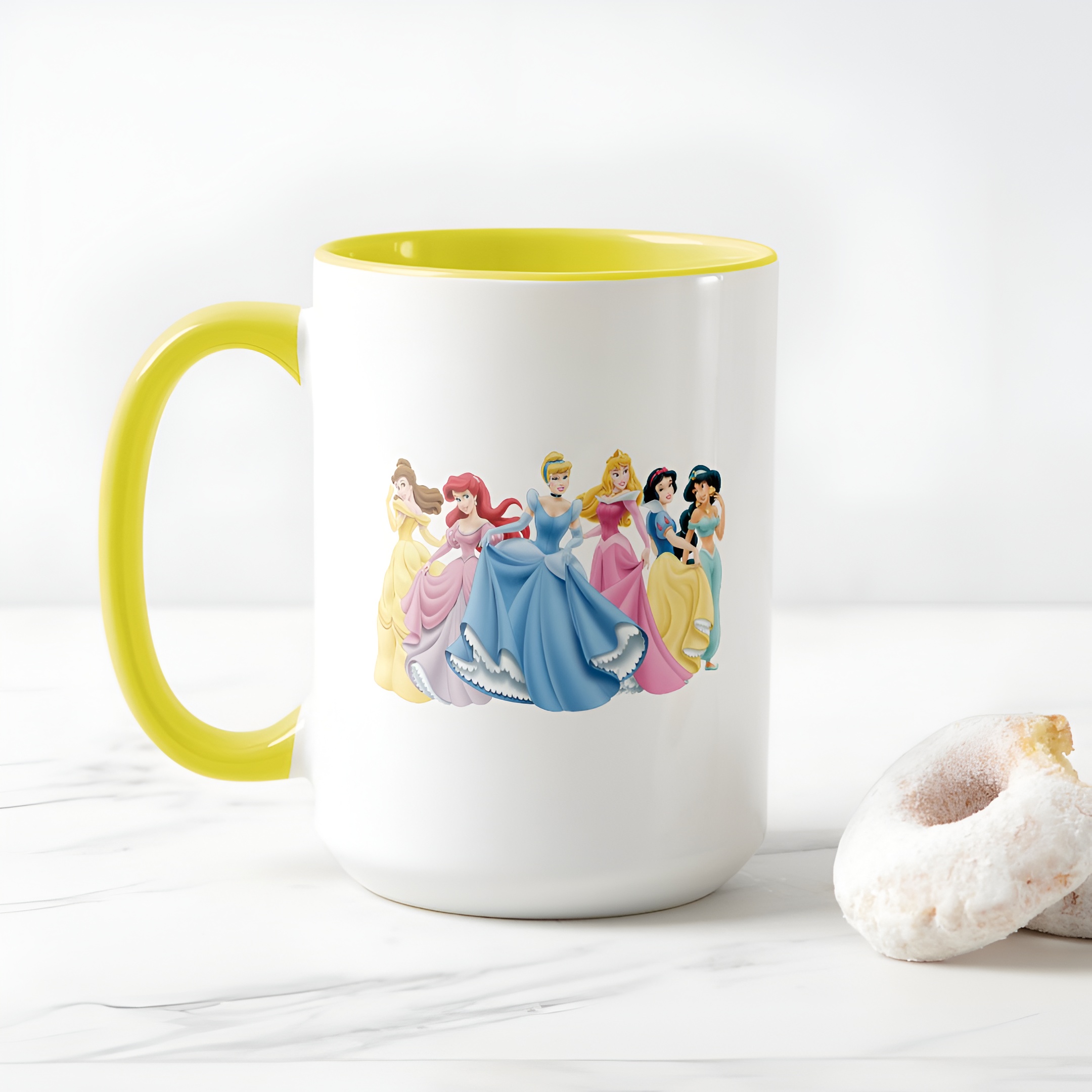 Two-Tone Princess Mug Holding Dresses Out Coffee Cup for Girls