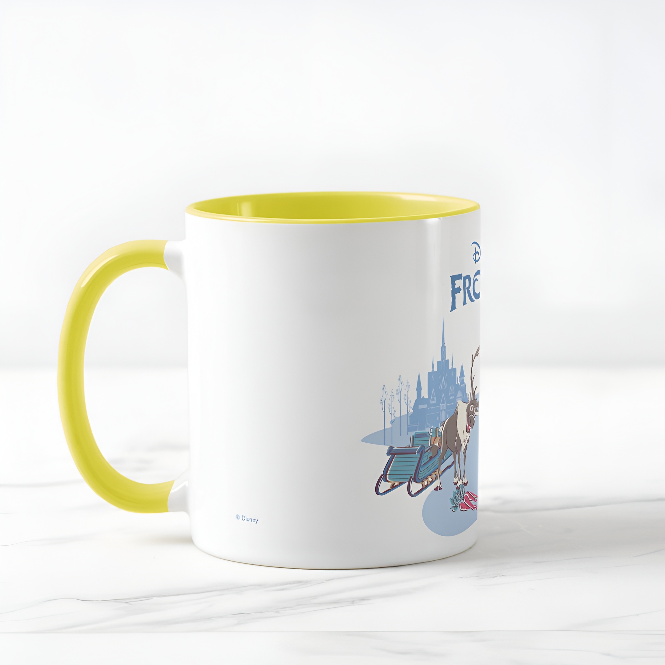 Frozen Blue Pastel Two-Tone Mug Sven Anna Elsa Olaf Ceramic Coffee Cup