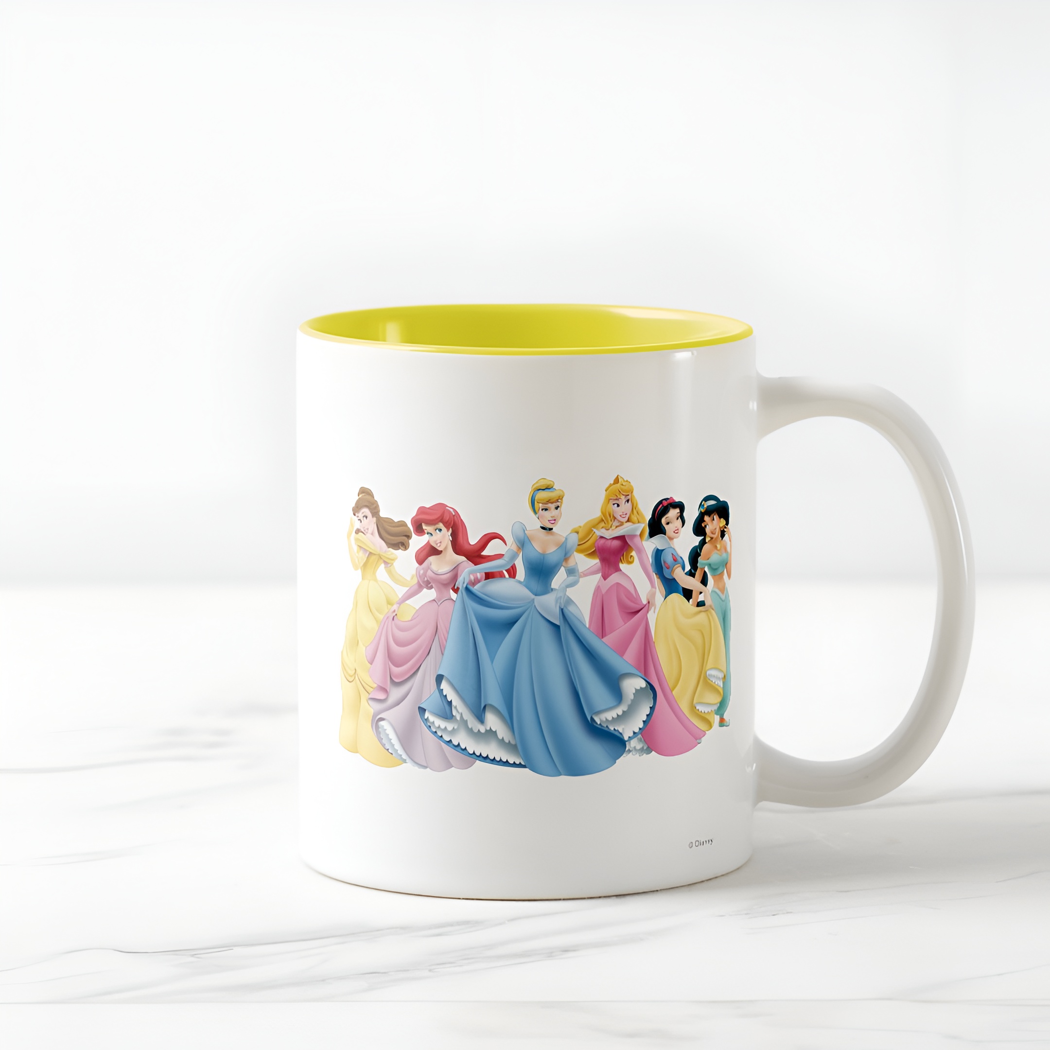 Princess Holding Dress Coffee Mug Disney Two Tone Cute Cup