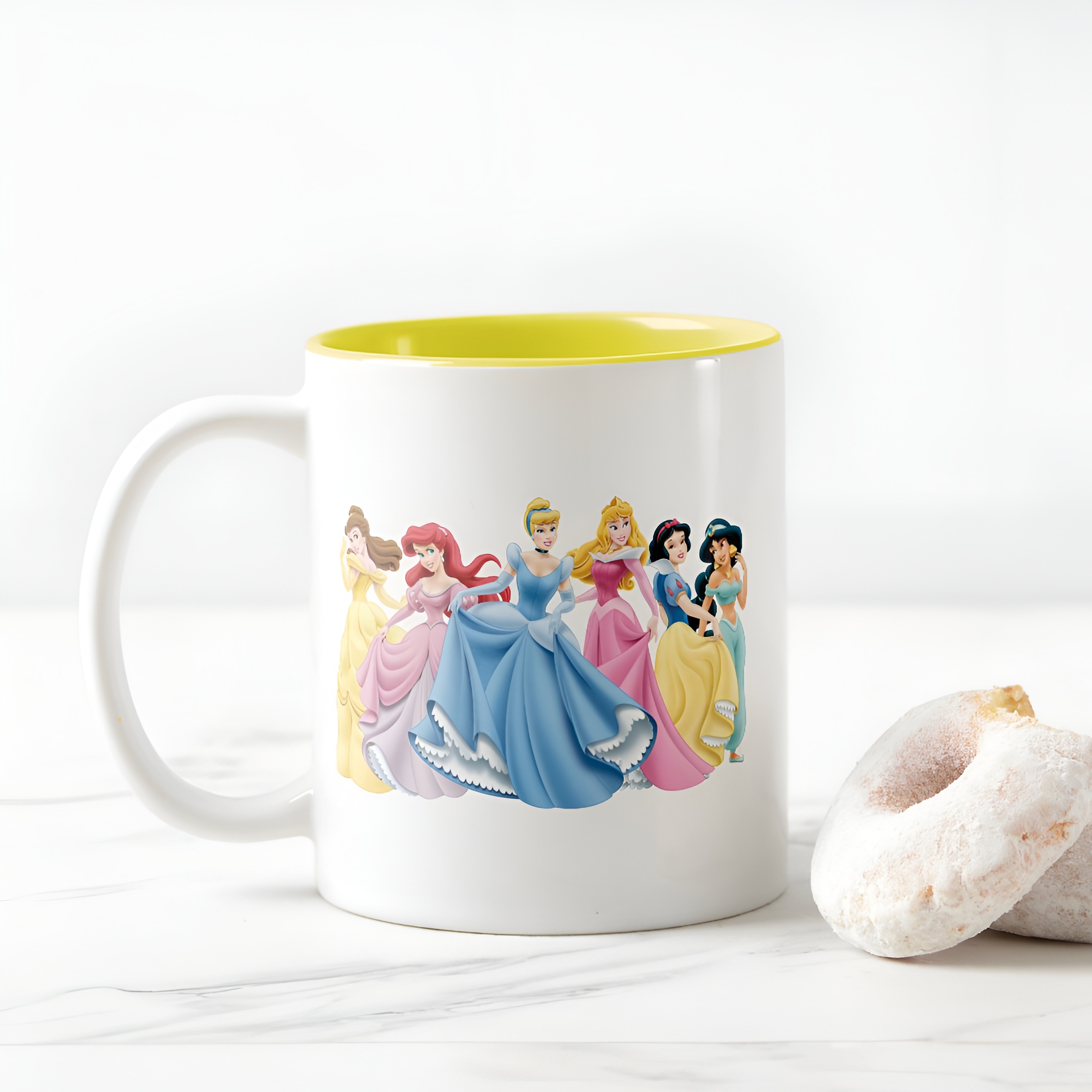 Princess Holding Dress Coffee Mug Disney Two Tone Cute Cup