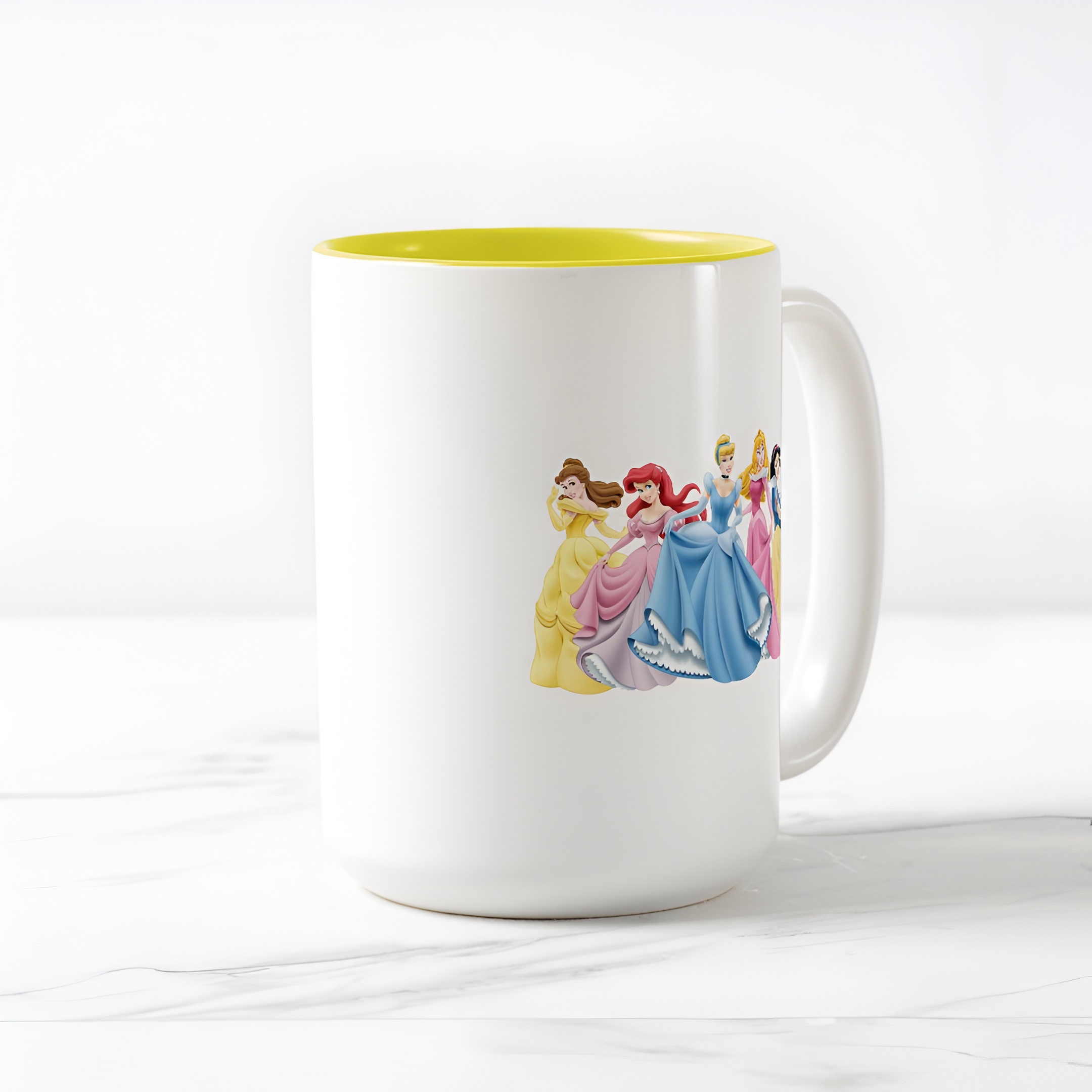 Princess Holding Dress Coffee Mug Disney Two Tone Cute Cup