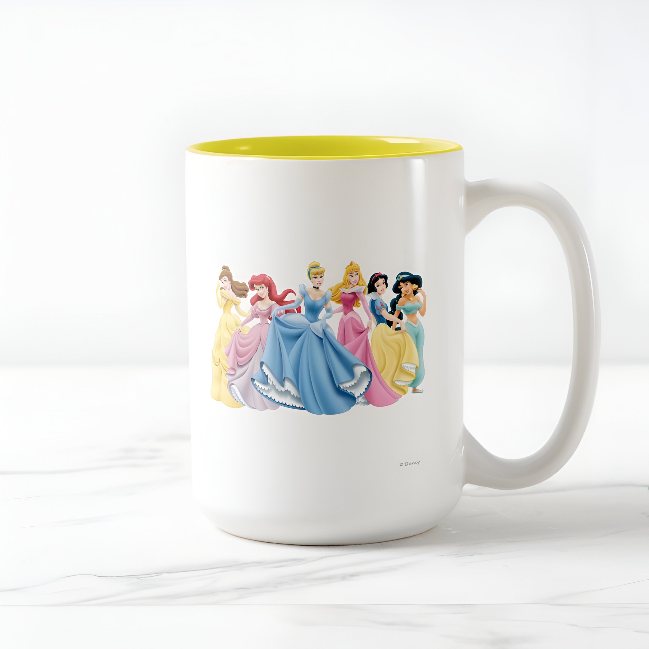 Princess Holding Dress Coffee Mug Disney Two Tone Cute Cup