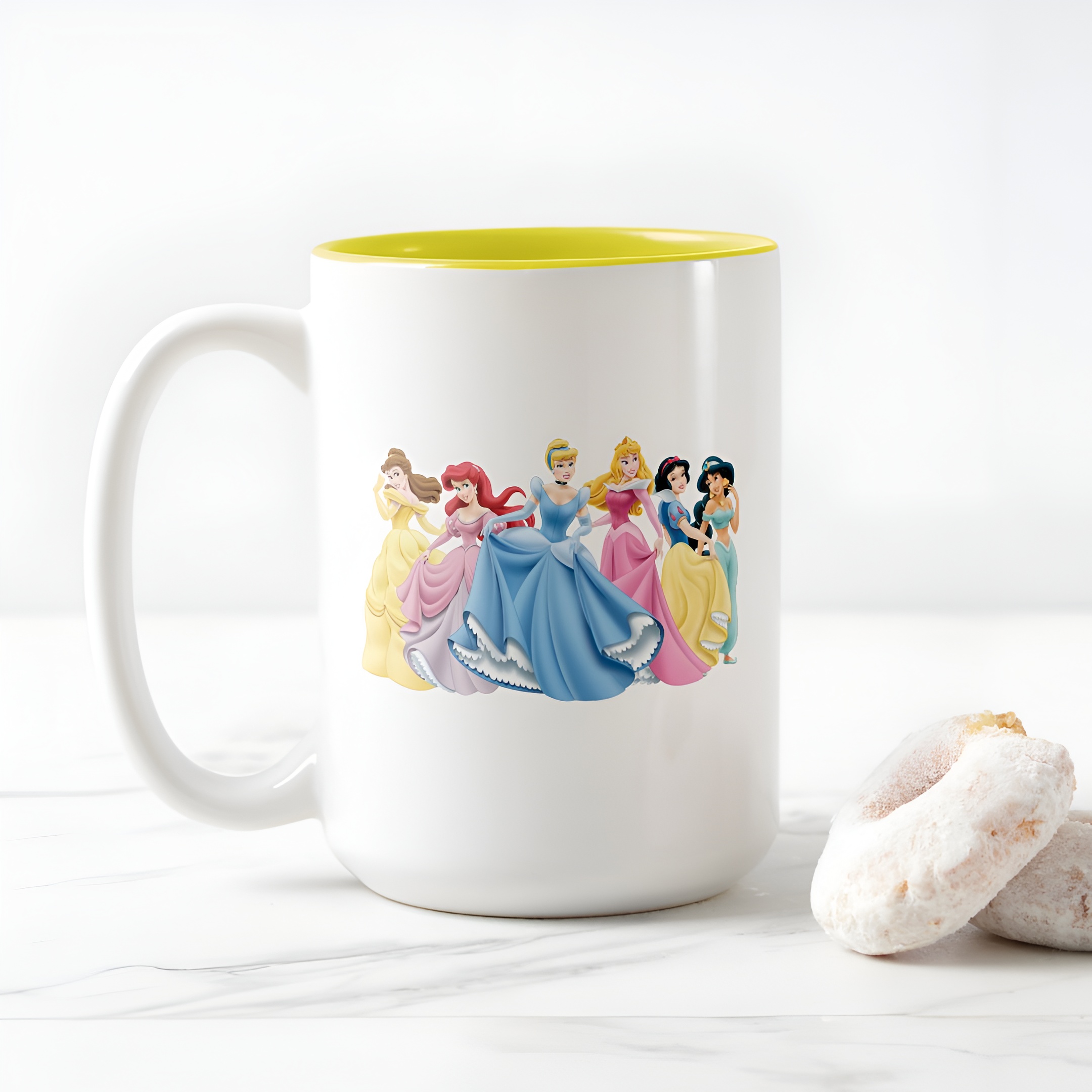 Princess Holding Dress Coffee Mug Disney Two Tone Cute Cup