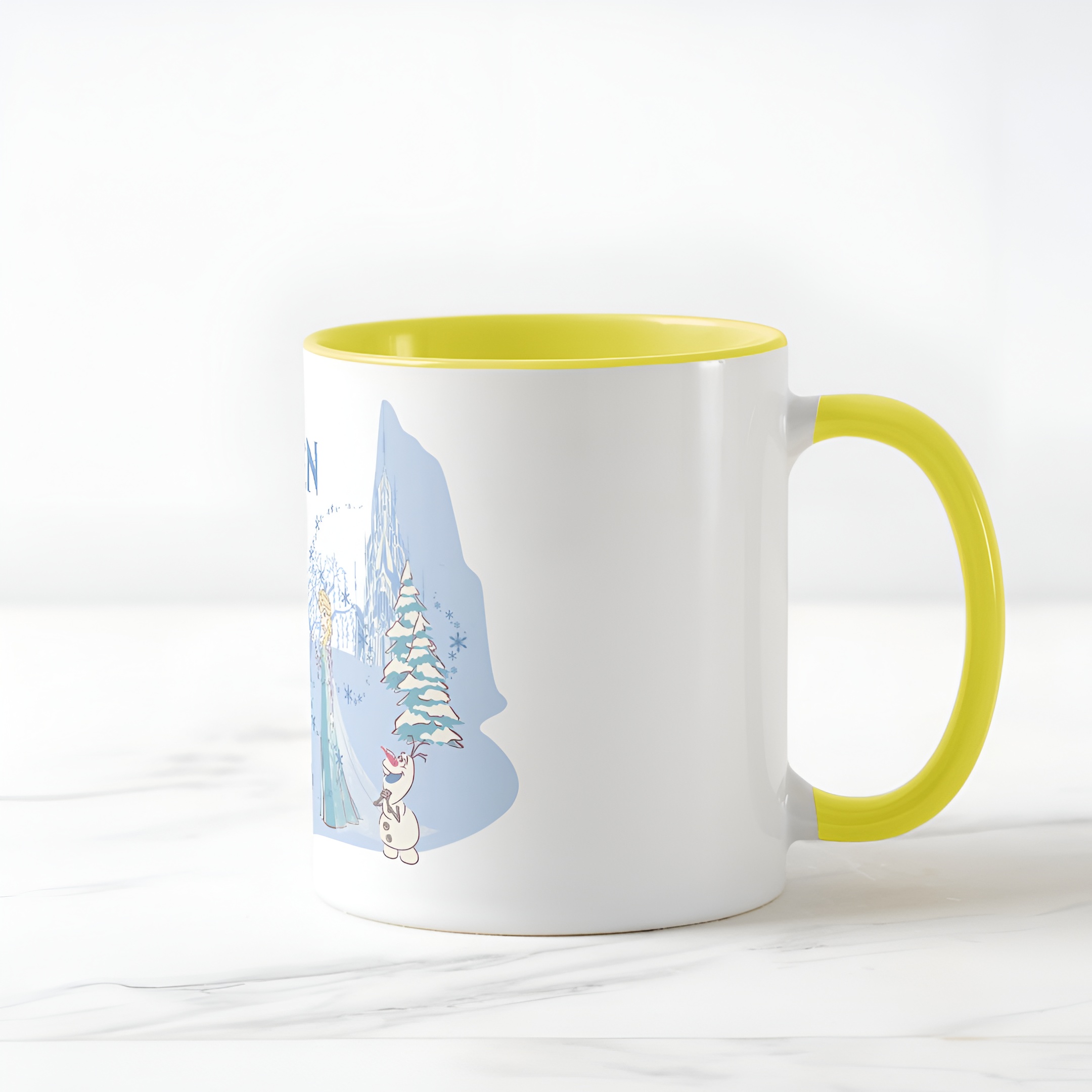 Frozen Blue Pastel Two-Tone Mug Sven Anna Elsa Olaf Ceramic Coffee Cup