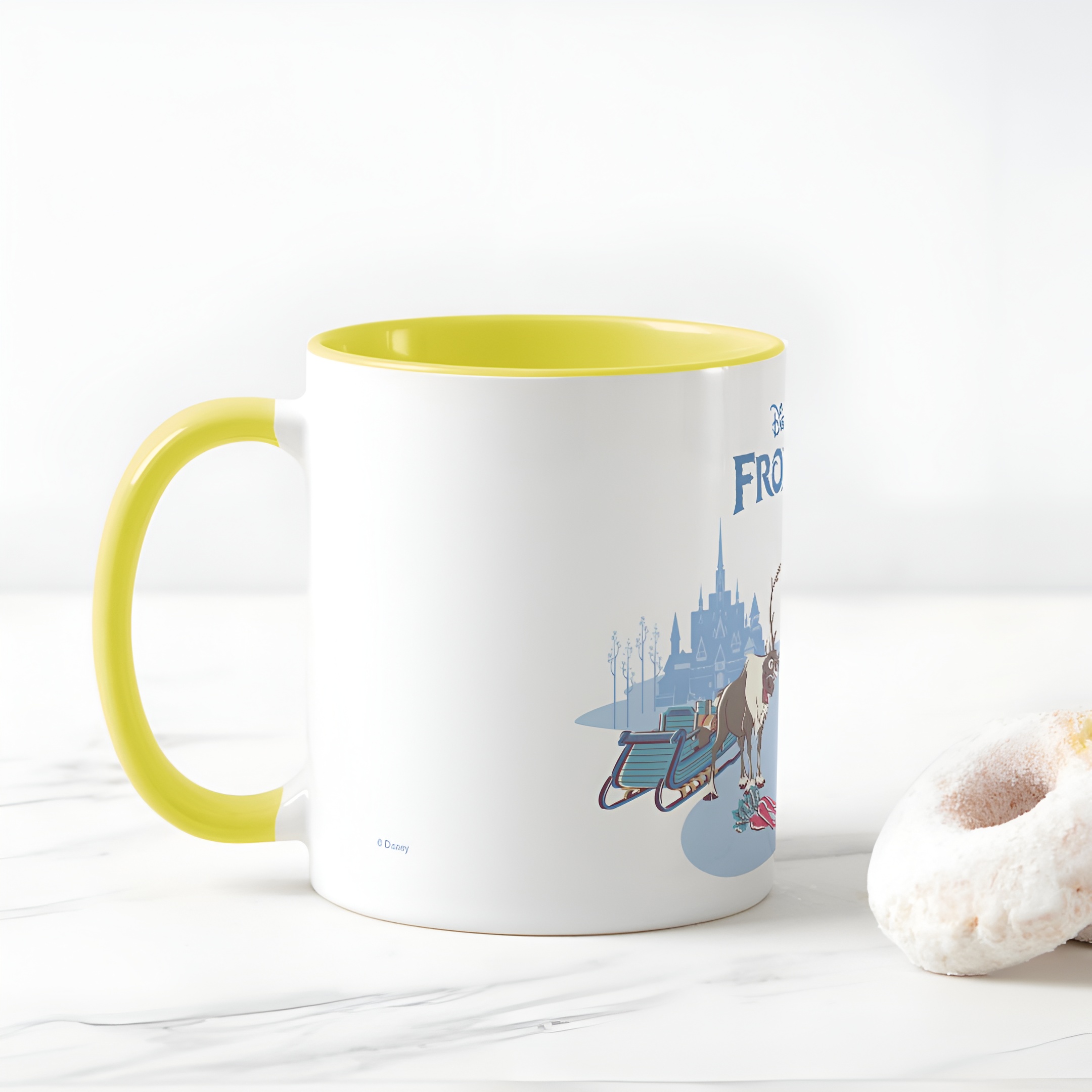 Frozen Blue Pastel Two-Tone Mug Sven Anna Elsa Olaf Ceramic Coffee Cup