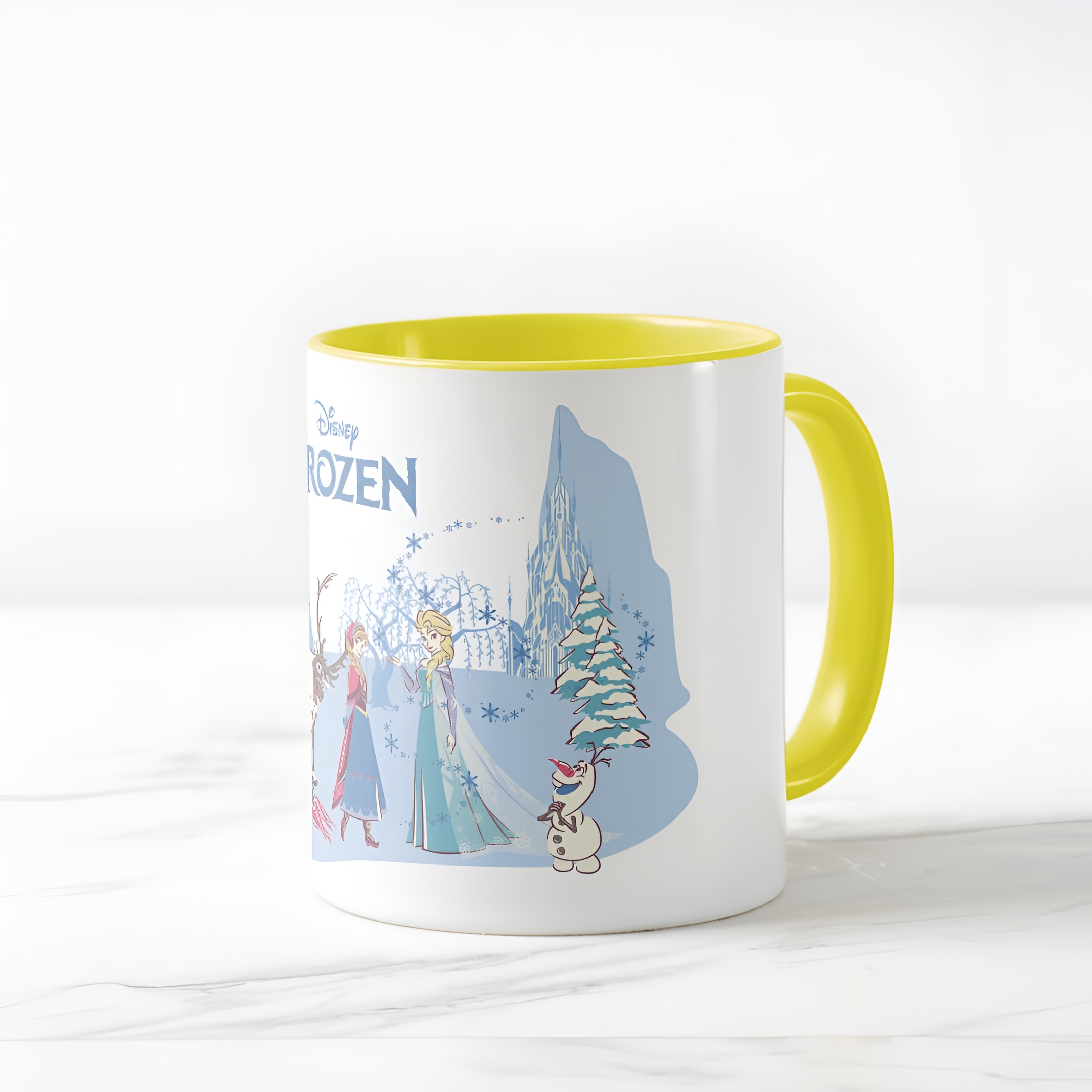 Frozen Blue Pastel Two-Tone Mug Sven Anna Elsa Olaf Ceramic Coffee Cup