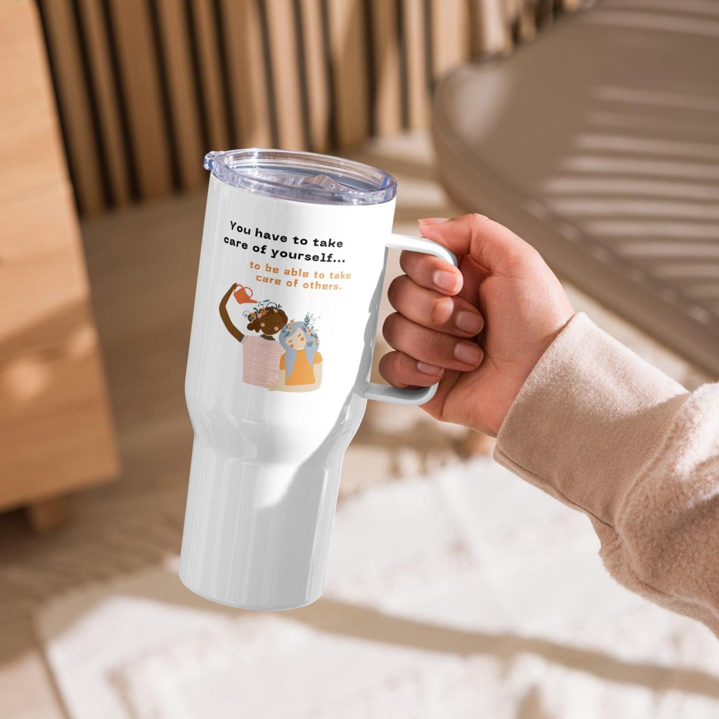 Self Care Travel Mug with Stainless Steel Body and Matte Finish - Inspire Cups