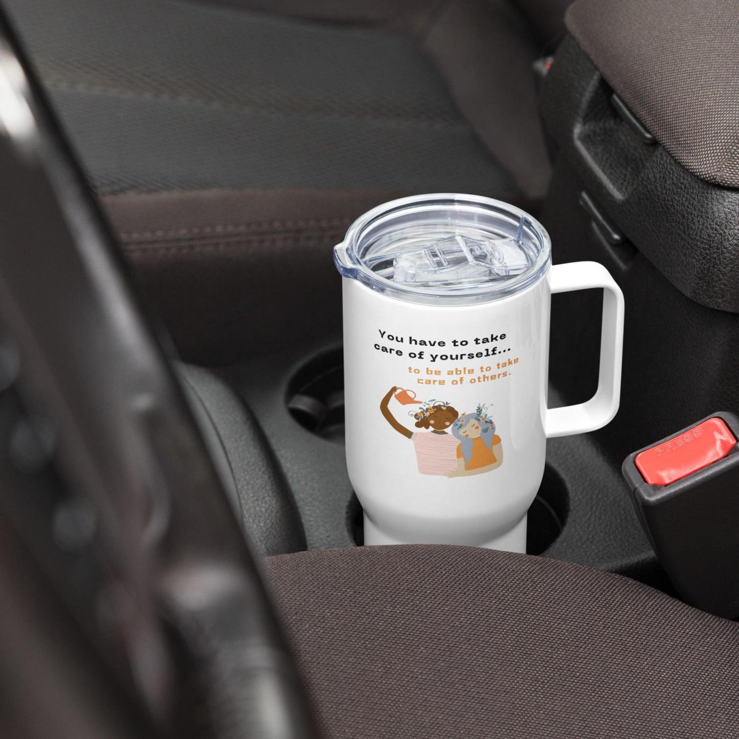 Self Care Travel Mug with Stainless Steel Body and Matte Finish - Inspire Cups