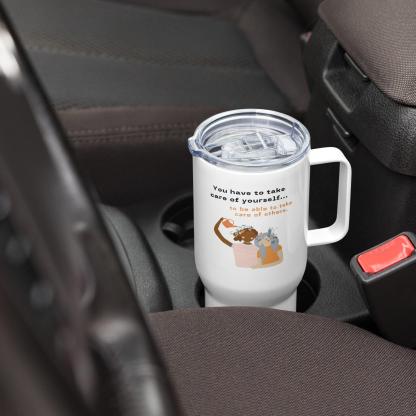 Self Care Travel Mug with Stainless Steel Body and Matte Finish - Inspire Cups