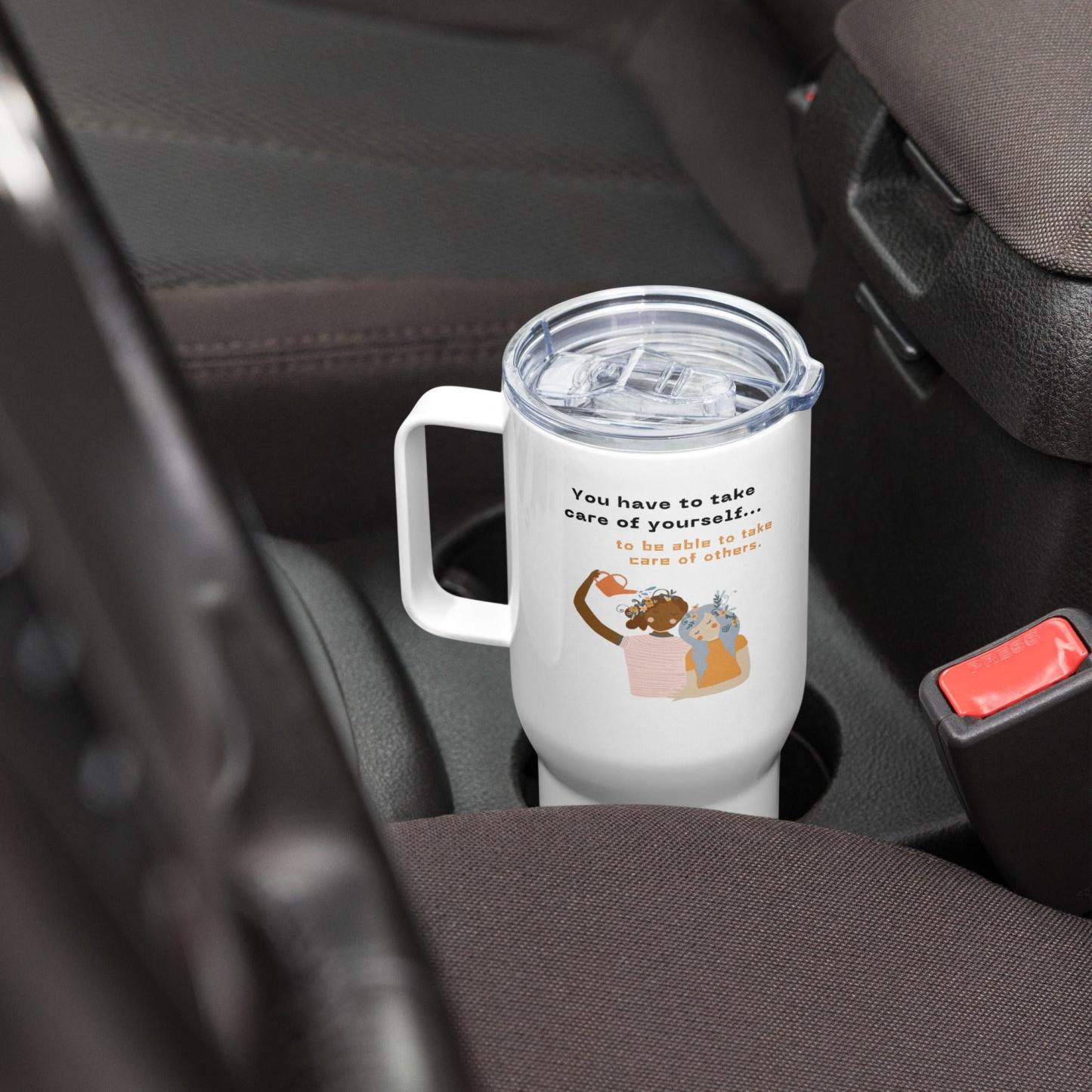 Self Care Travel Mug with Stainless Steel Body and Matte Finish - Inspire Cups