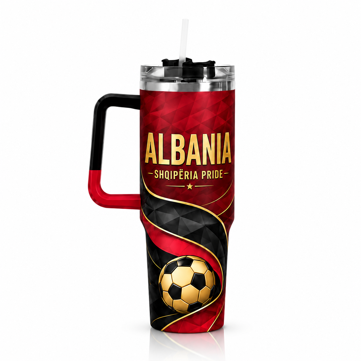 FIFA 2026 Albania Football Sports All Over Printed 40oz Tumbler With Straw And Lid