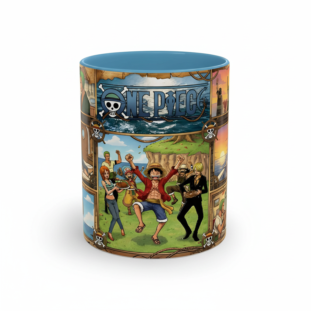 Anime One Piece Crew Montage Pirate Themed Coffee Mug