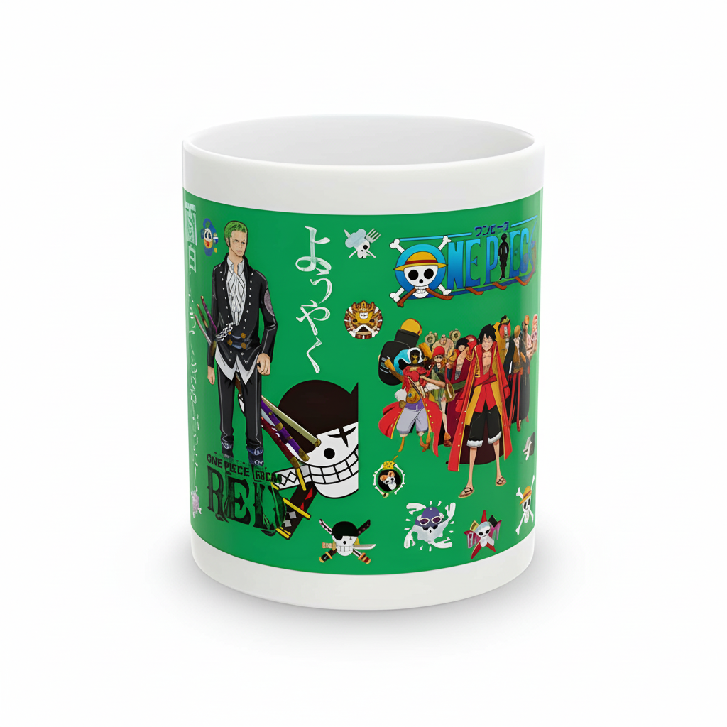Anime Pirate Crew Collage Graphic Themed Ceramic Coffee Mug