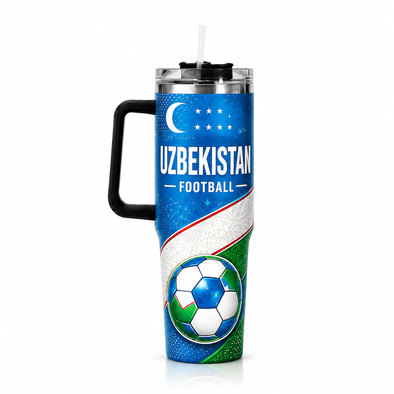 FIFA 2026 Uzbekistan Football Sports All Over Printed 40oz Tumbler With Straw And Lid