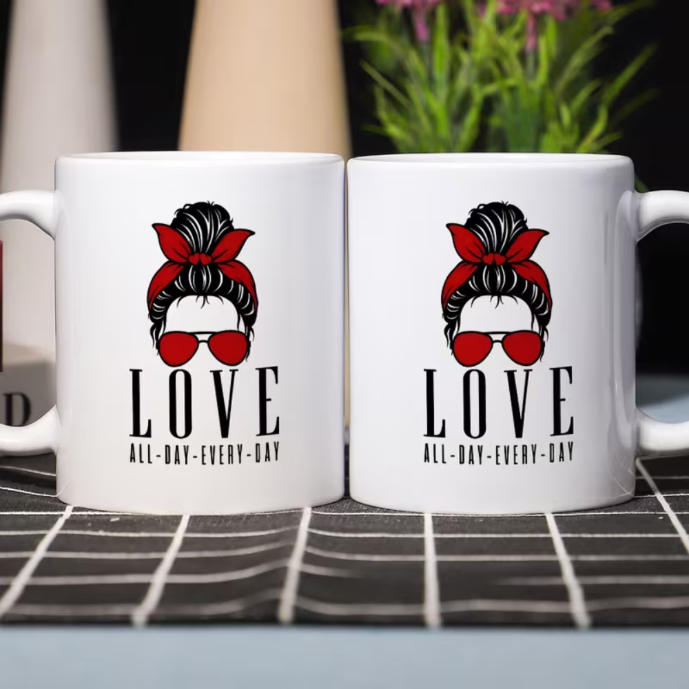 1pc, 3A Grade, Funny Humorous Coffee Mug with love all day,every day Pattern for swift fans