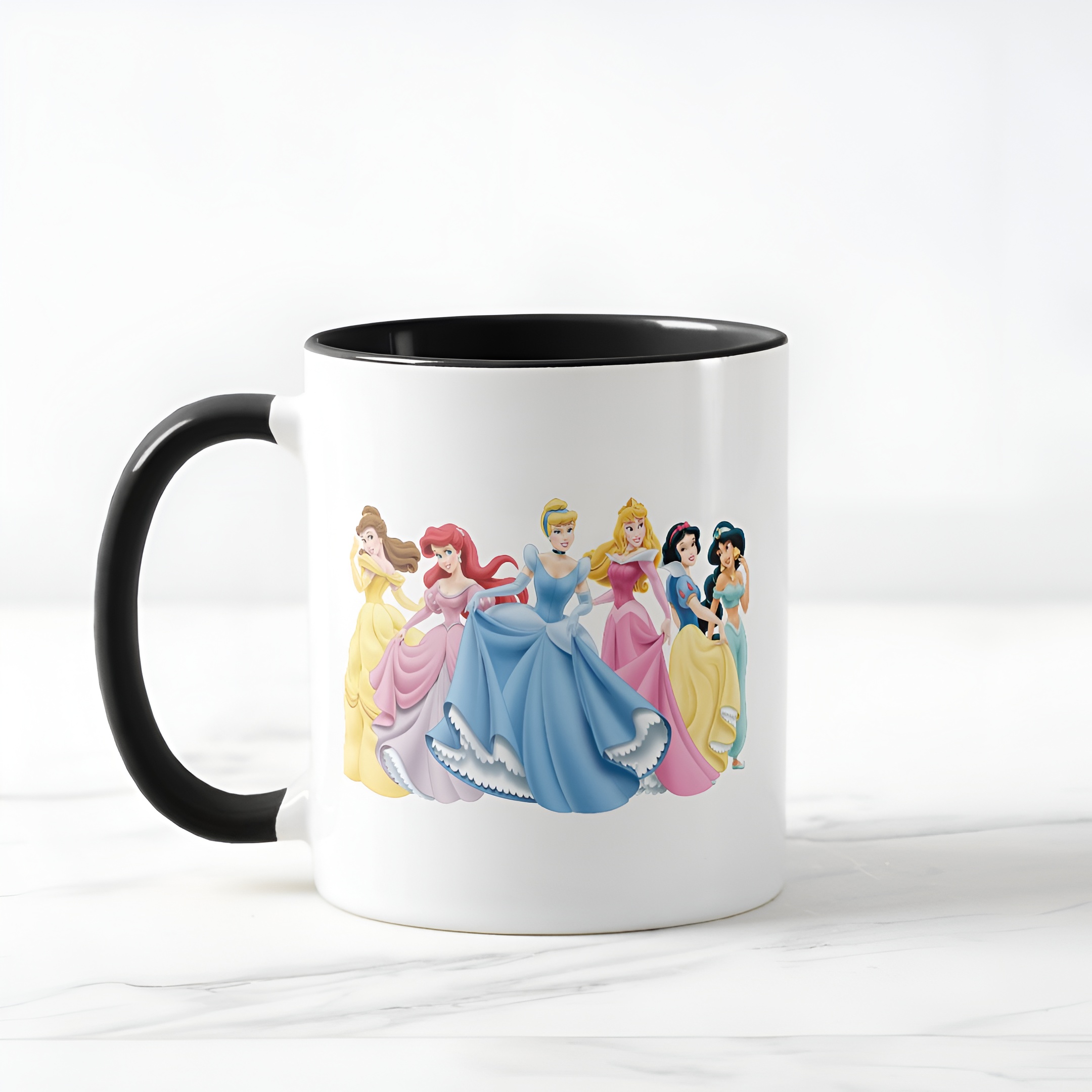 Two-Tone Princess Mug Holding Dresses Out Coffee Cup for Girls