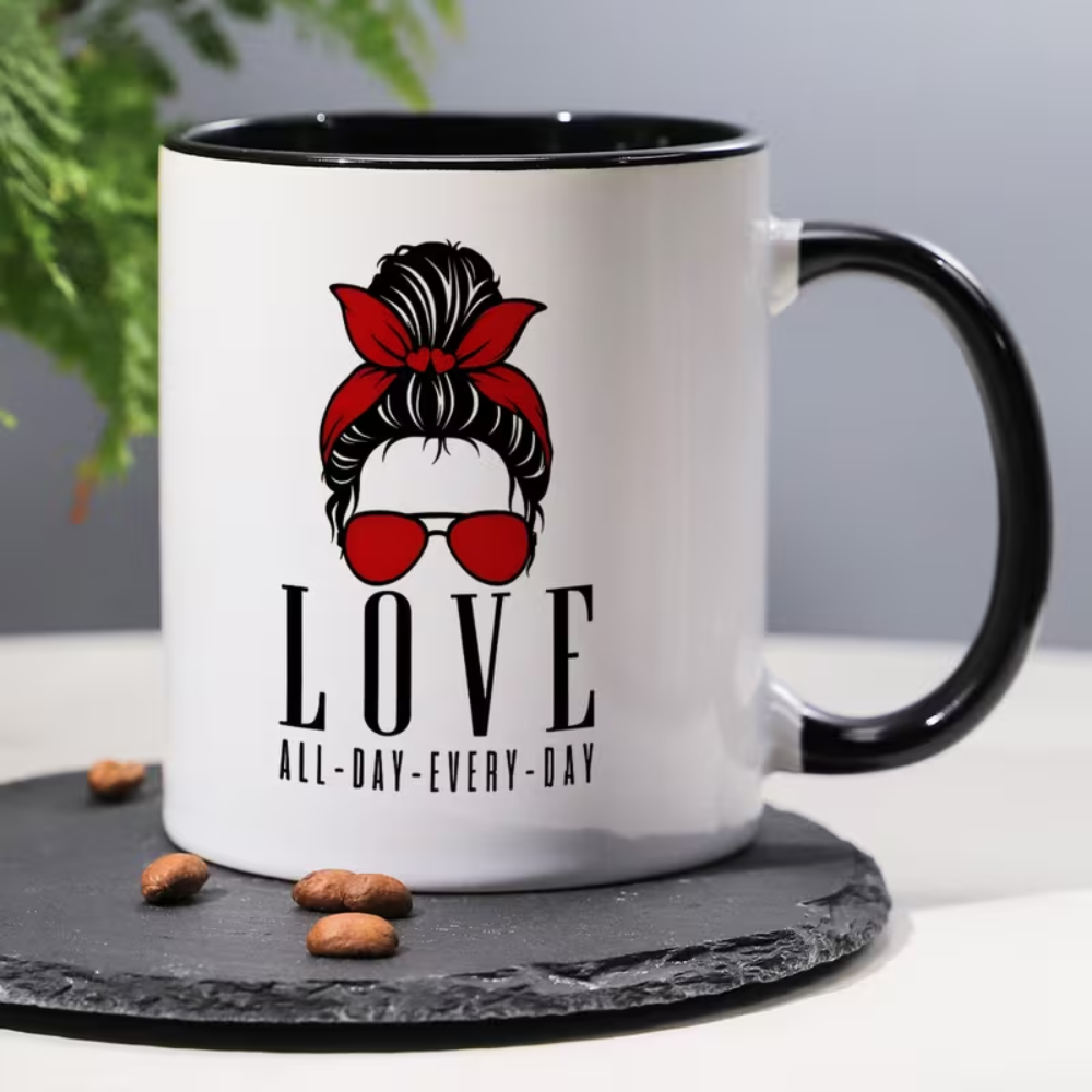 1pc, 3A Grade, Funny Humorous Coffee Mug with love all day,every day Pattern for swift fans
