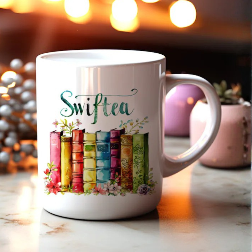 Book and Flowers Design, Music Lovers Gift, Gift for Her, 11oz,