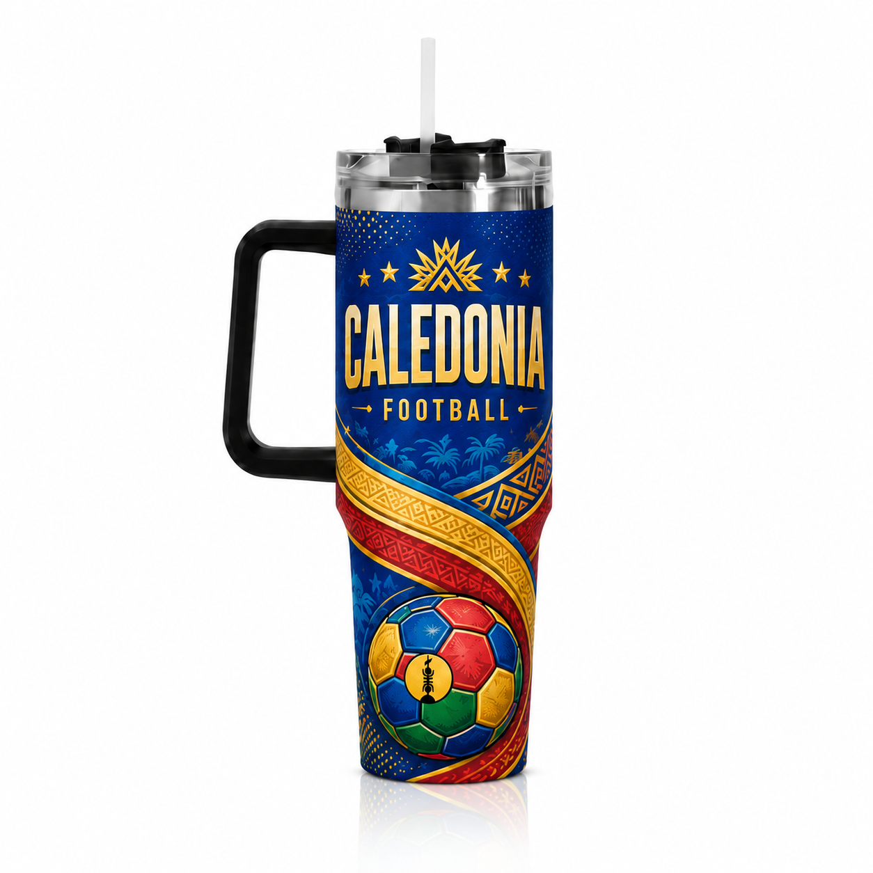 FIFA 2026 Caledonia Football Sports All Over Printed 40oz Tumbler With Straw And Lid