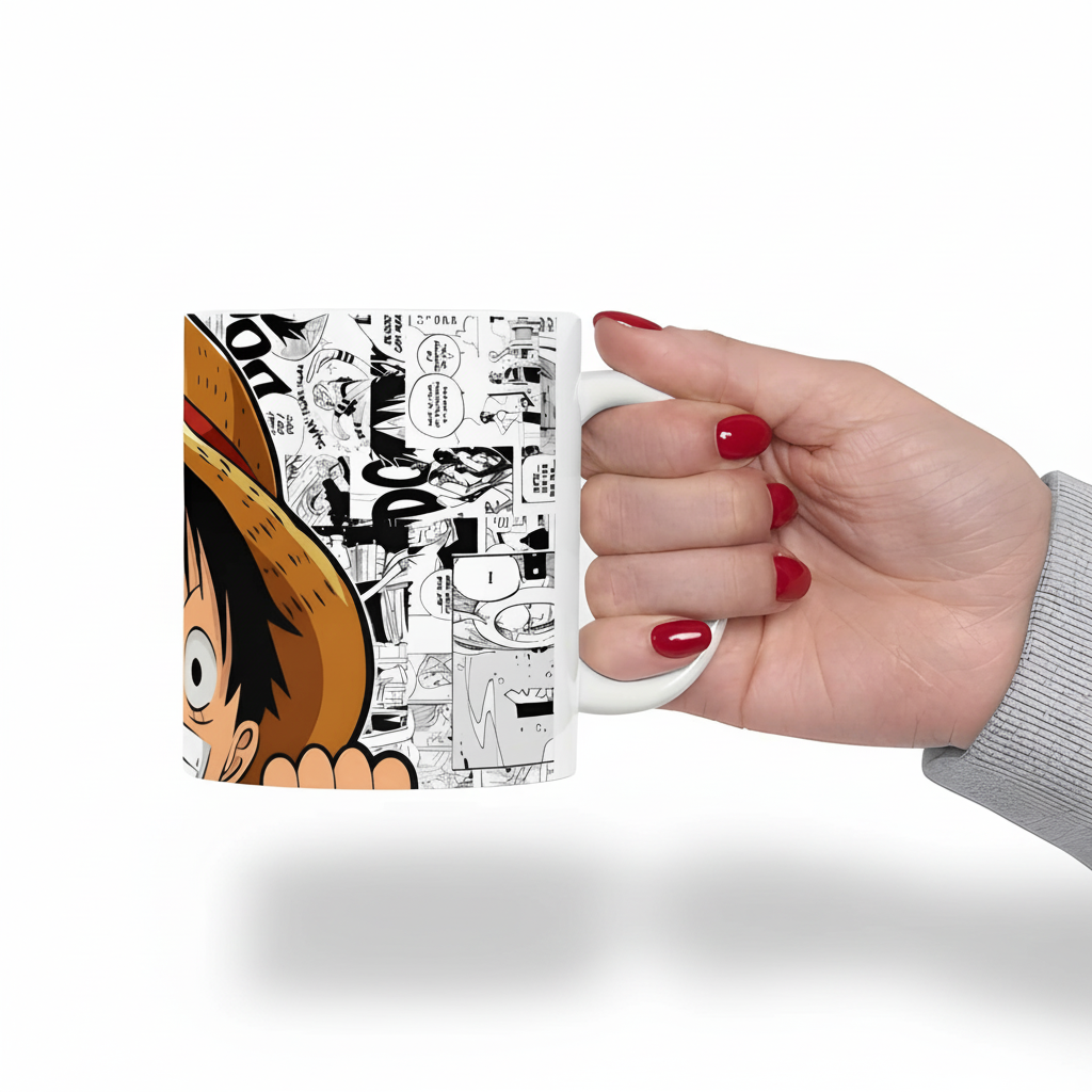 Anime Pirate Hat Character Graphic Themed Ceramic Coffee Mug