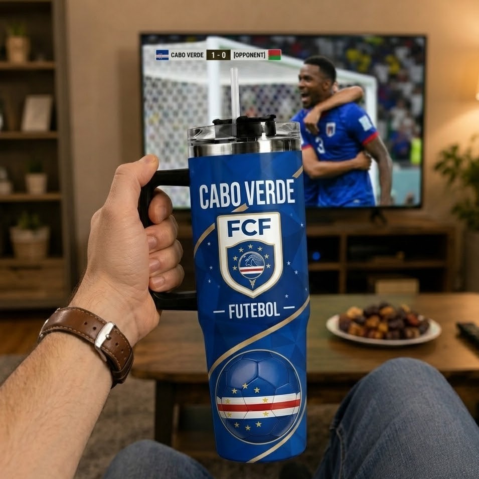 FIFA 2026 Cape Verde Football Sports All Over Printed 40oz Tumbler With Straw And Lid