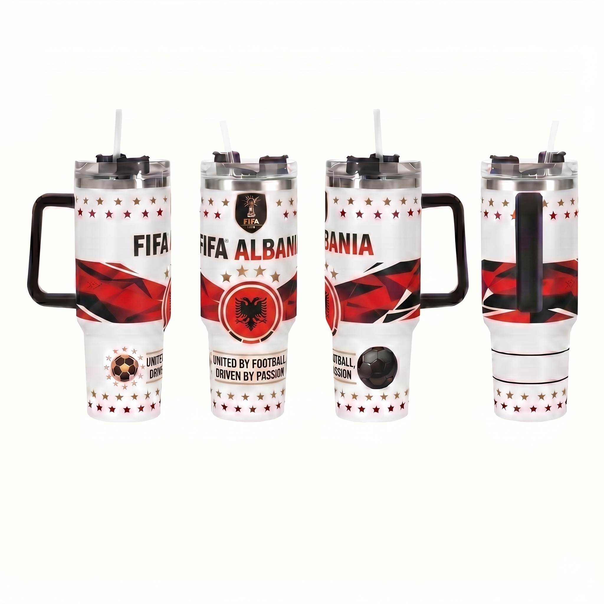 FIFA 2026 Albania Soccer Sports Themed 40oz Tumbler With Straw And Lid