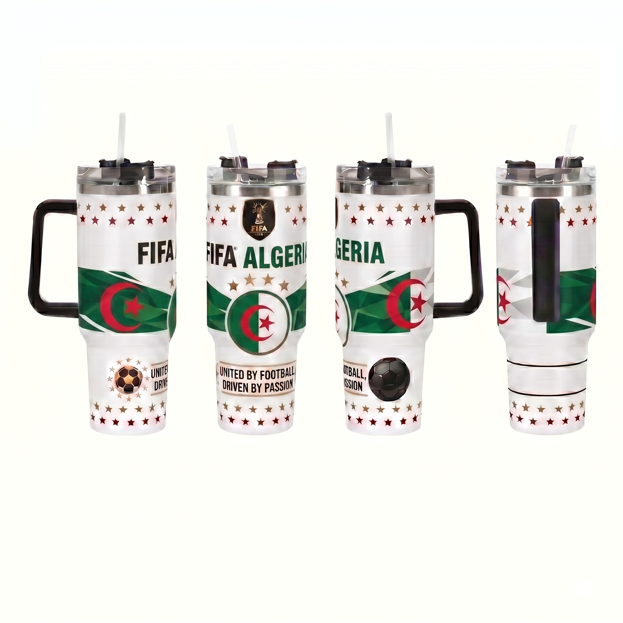 FIFA 2026 Algeria Soccer Sports Themed 40oz Tumbler With Straw And Lid
