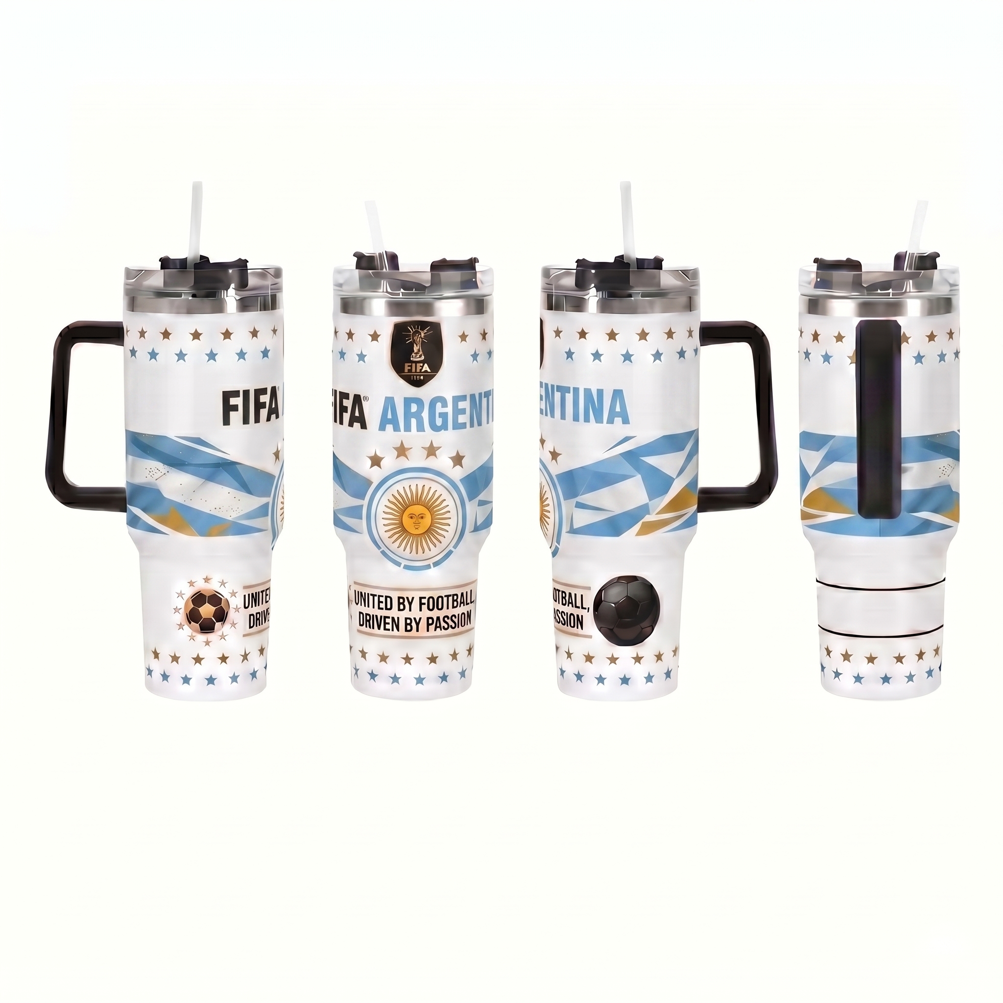FIFA 2026 Argentina Soccer Sports Themed 40oz Tumbler With Straw And Lid