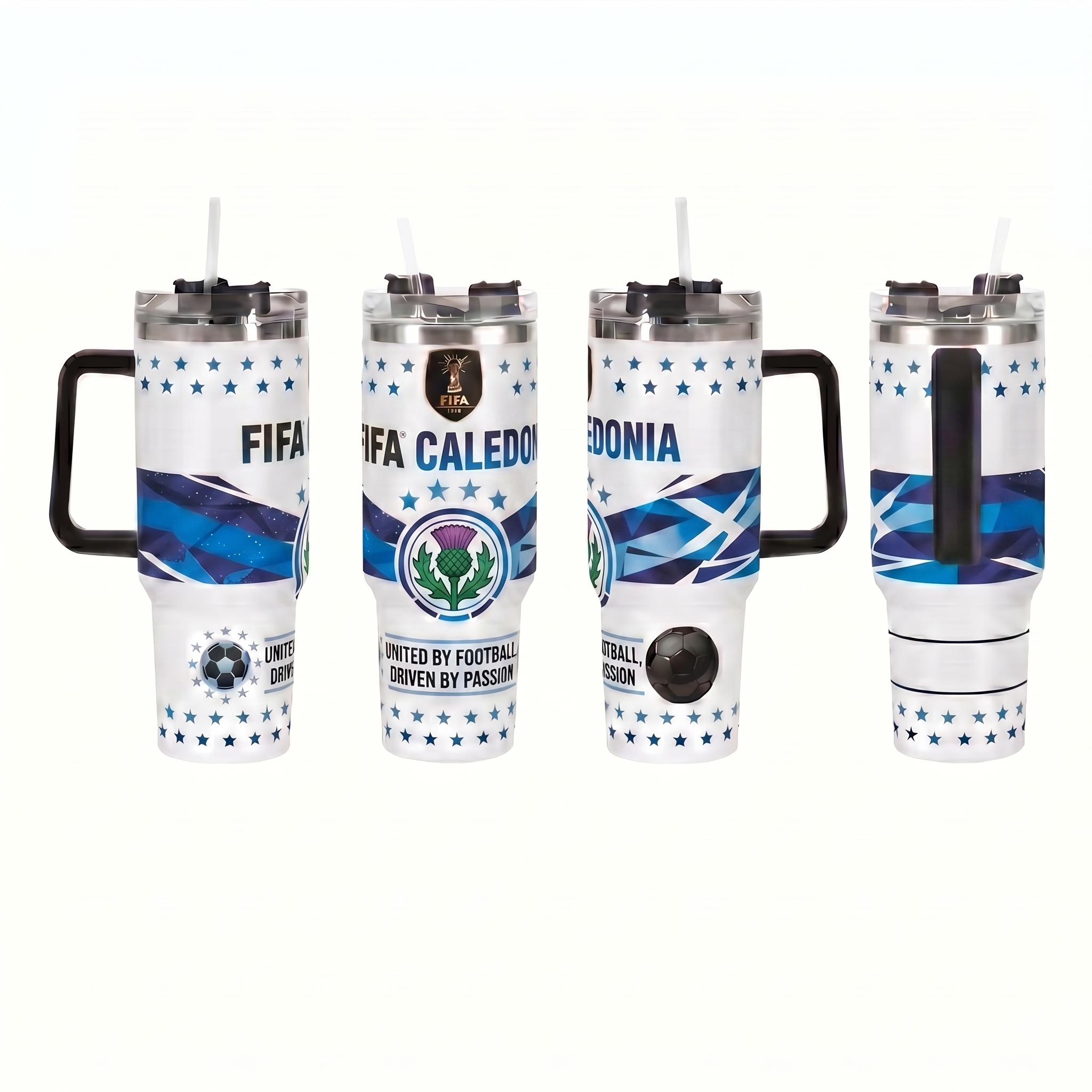 FIFA 2026 Caledonia Soccer Sports Themed 40oz Tumbler With Straw And Lid