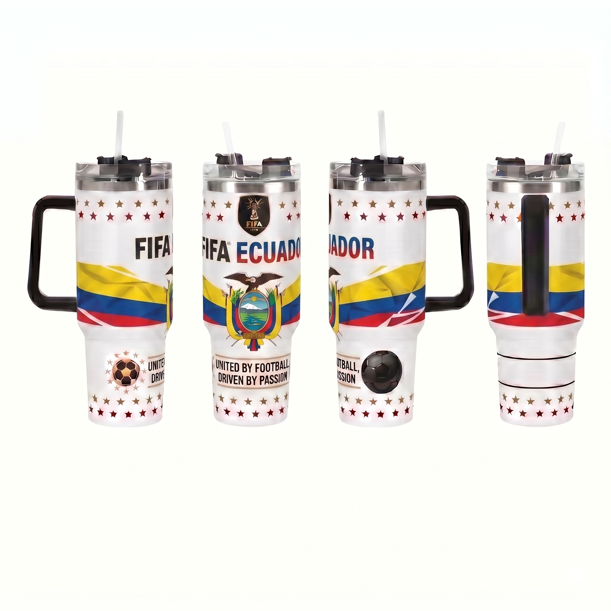 FIFA 2026 Ecuador Soccer Sports Themed 40oz Tumbler With Straw And Lid