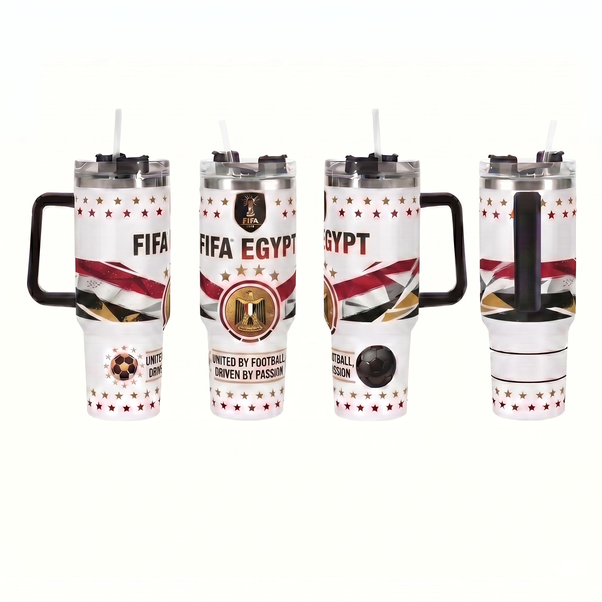 FIFA 2026 Egypt Soccer Sports Themed 40oz Tumbler With Straw And Lid
