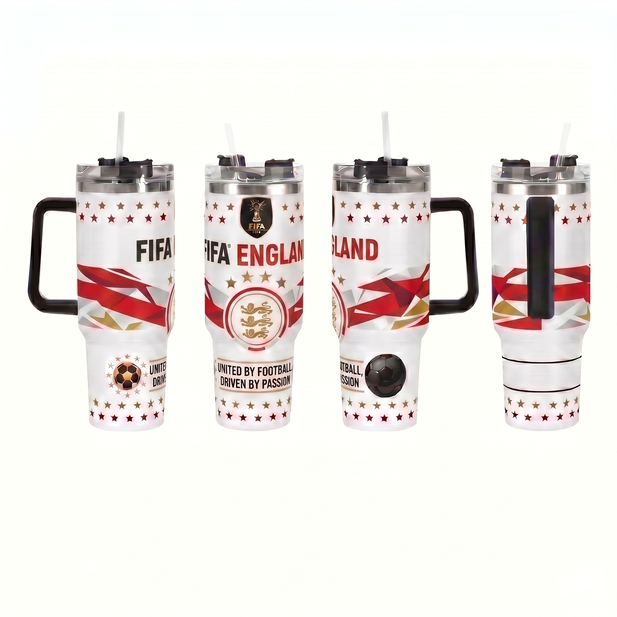 FIFA 2026 England Soccer Sports Themed 40oz Tumbler With Straw And Lid