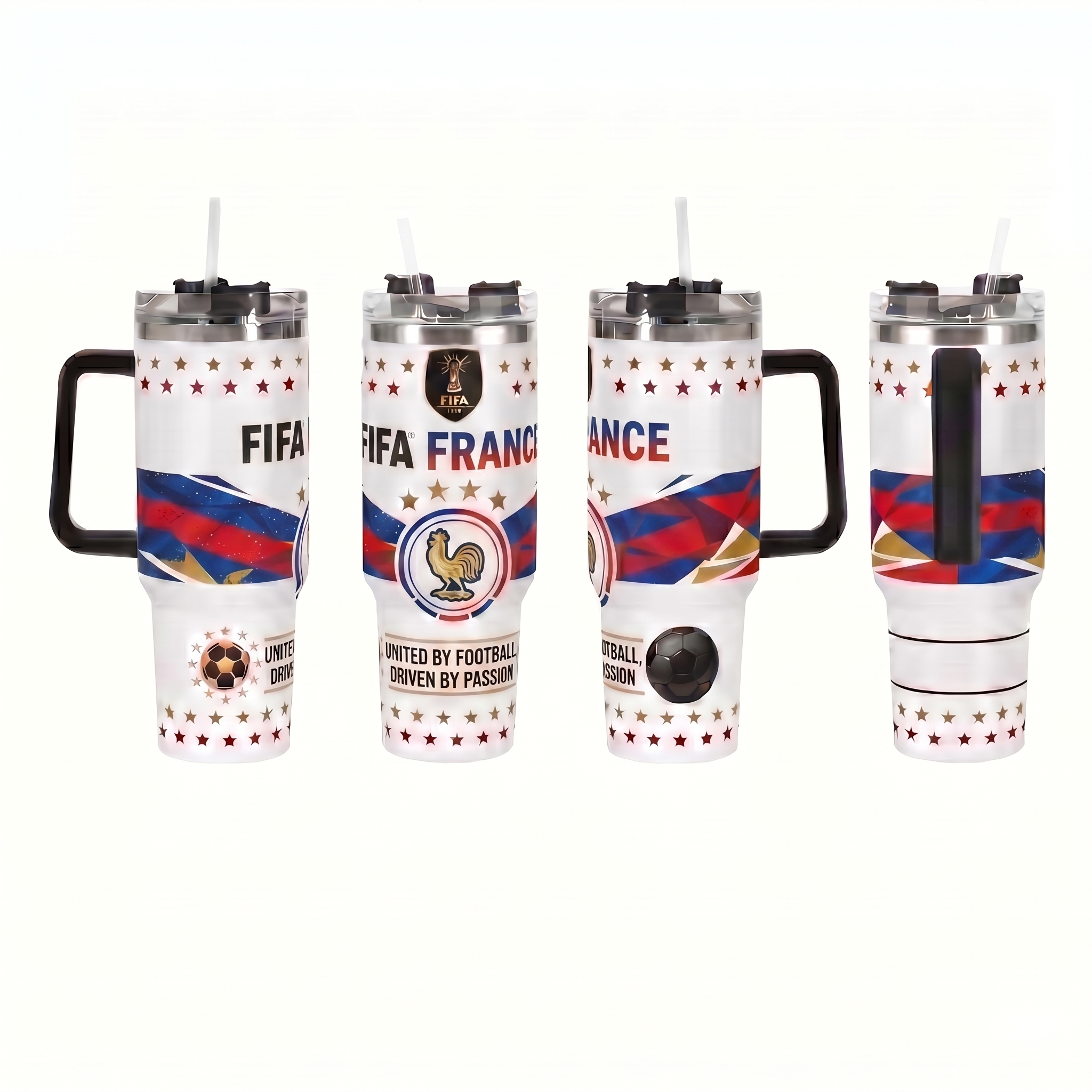 FIFA 2026 France Soccer Sports Themed 40oz Tumbler With Straw And Lid