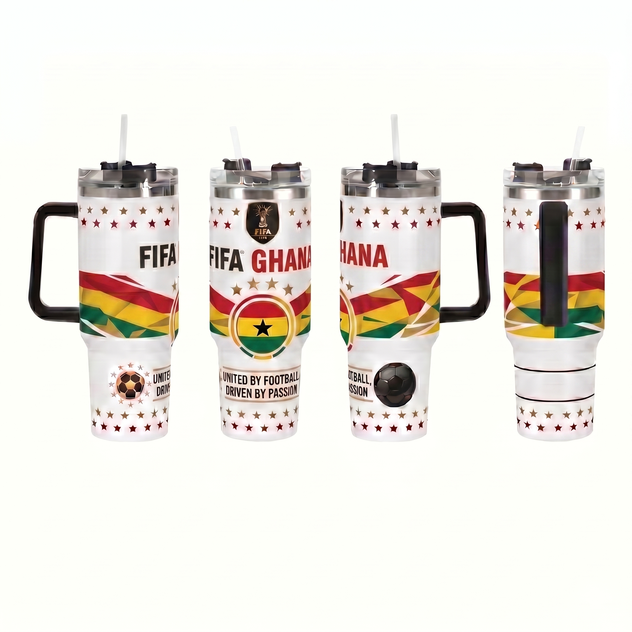FIFA 2026 Ghana Soccer Sports Themed 40oz Tumbler With Straw And Lid