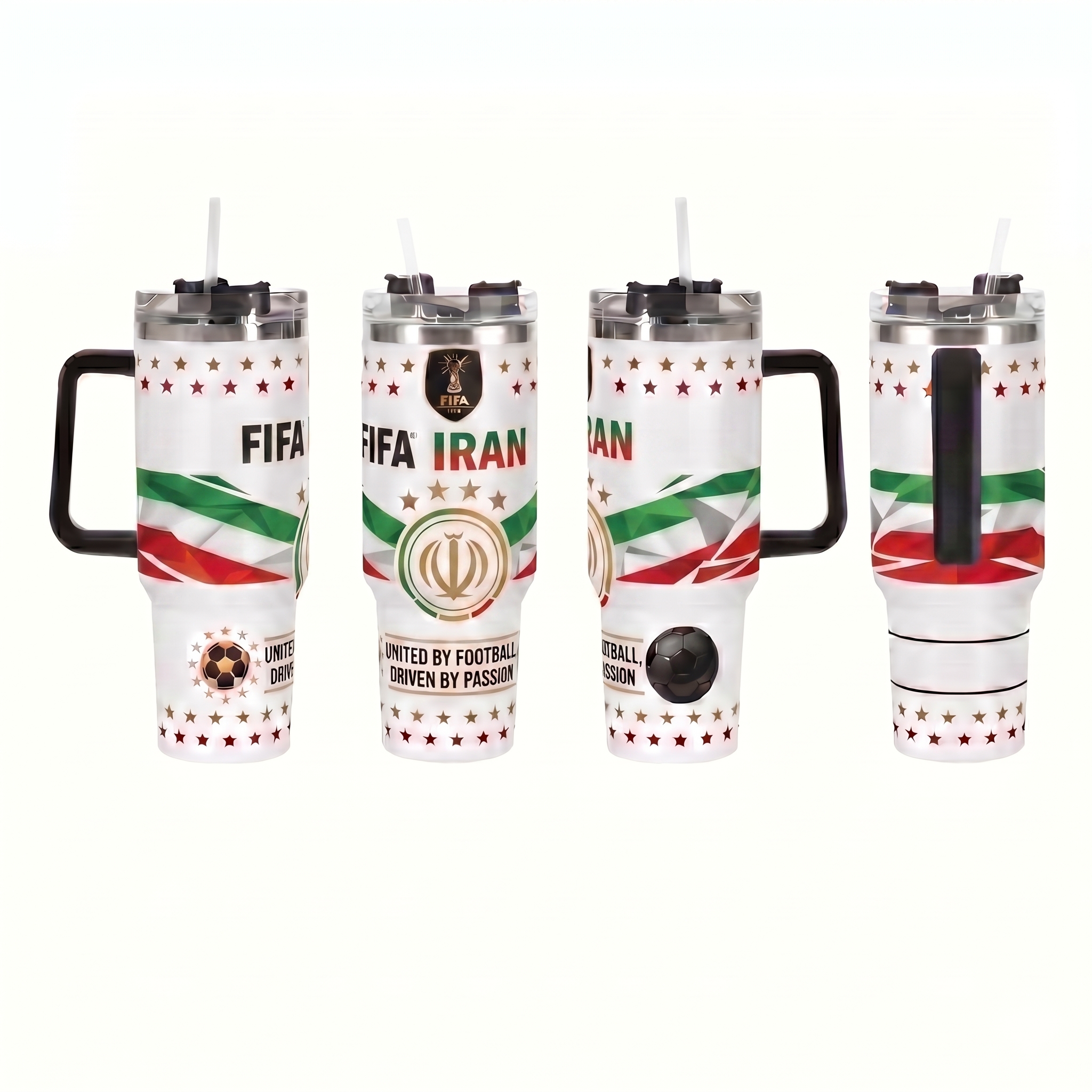 FIFA 2026 Iran Soccer Sports Themed 40oz Tumbler With Straw And Lid