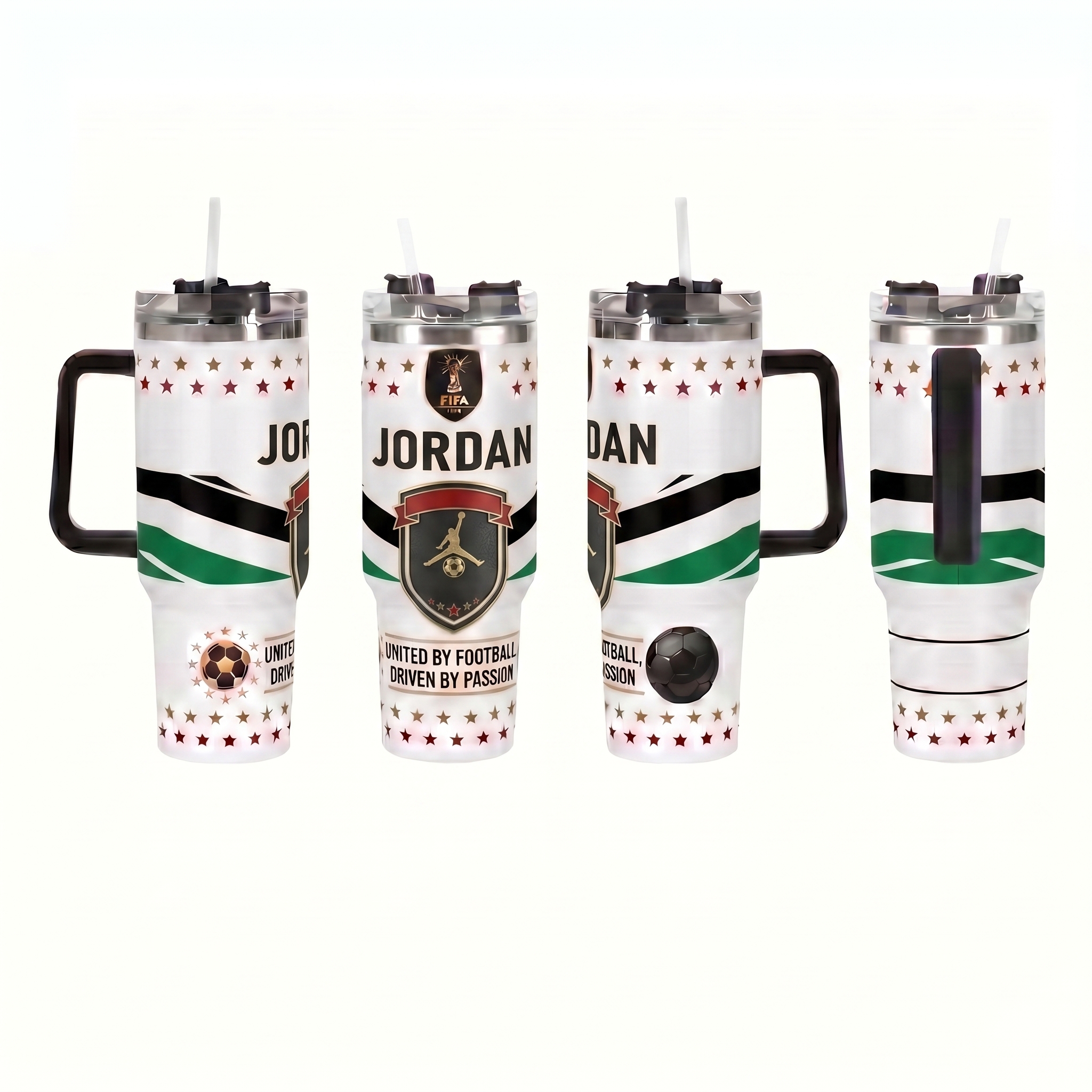 FIFA 2026 Jordan Soccer Sports Themed 40oz Tumbler With Straw And Lid