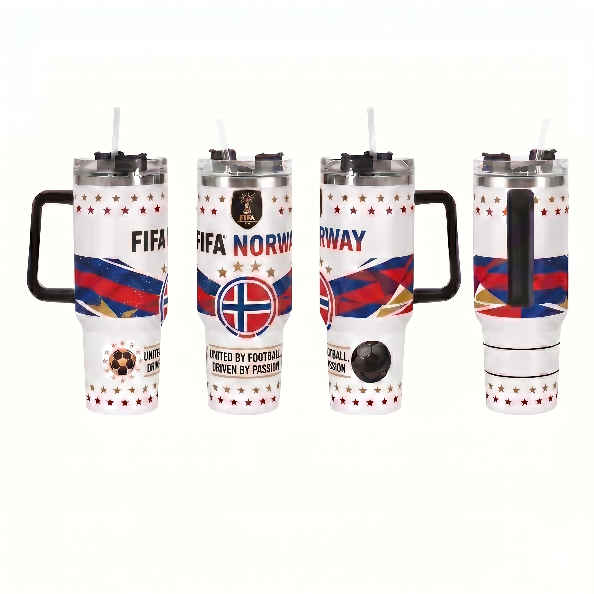 FIFA 2026 Norway Soccer Sports Themed 40oz Tumbler With Straw And Lid