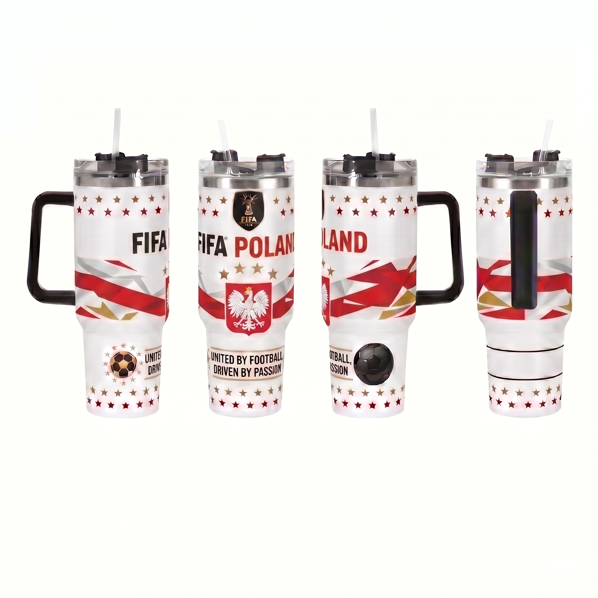 FIFA 2026 Poland Soccer Sports Themed 40oz Tumbler With Straw And Lid